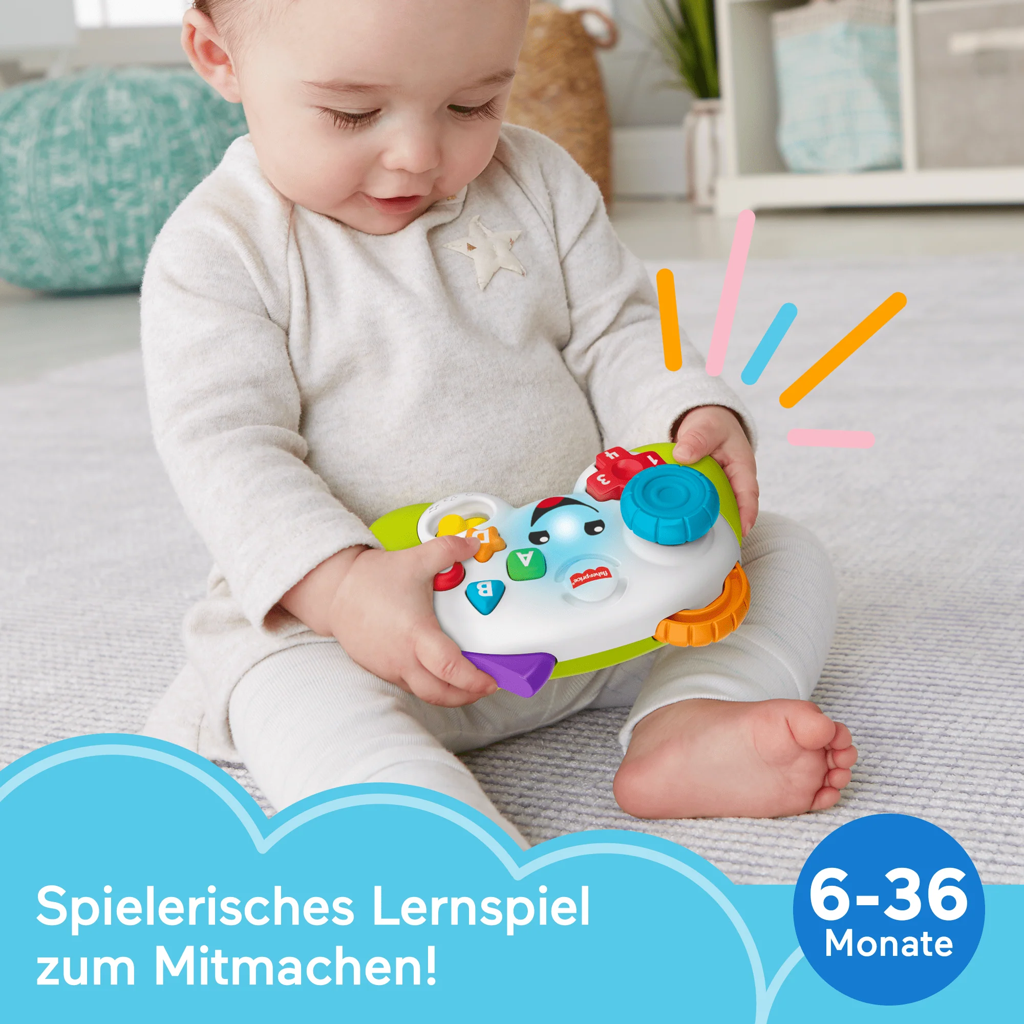 Fisher-Price Lernspaß Spiel-Controller, Musikspielzeug Für Babys, Grün, Deutsche Version - Image 2