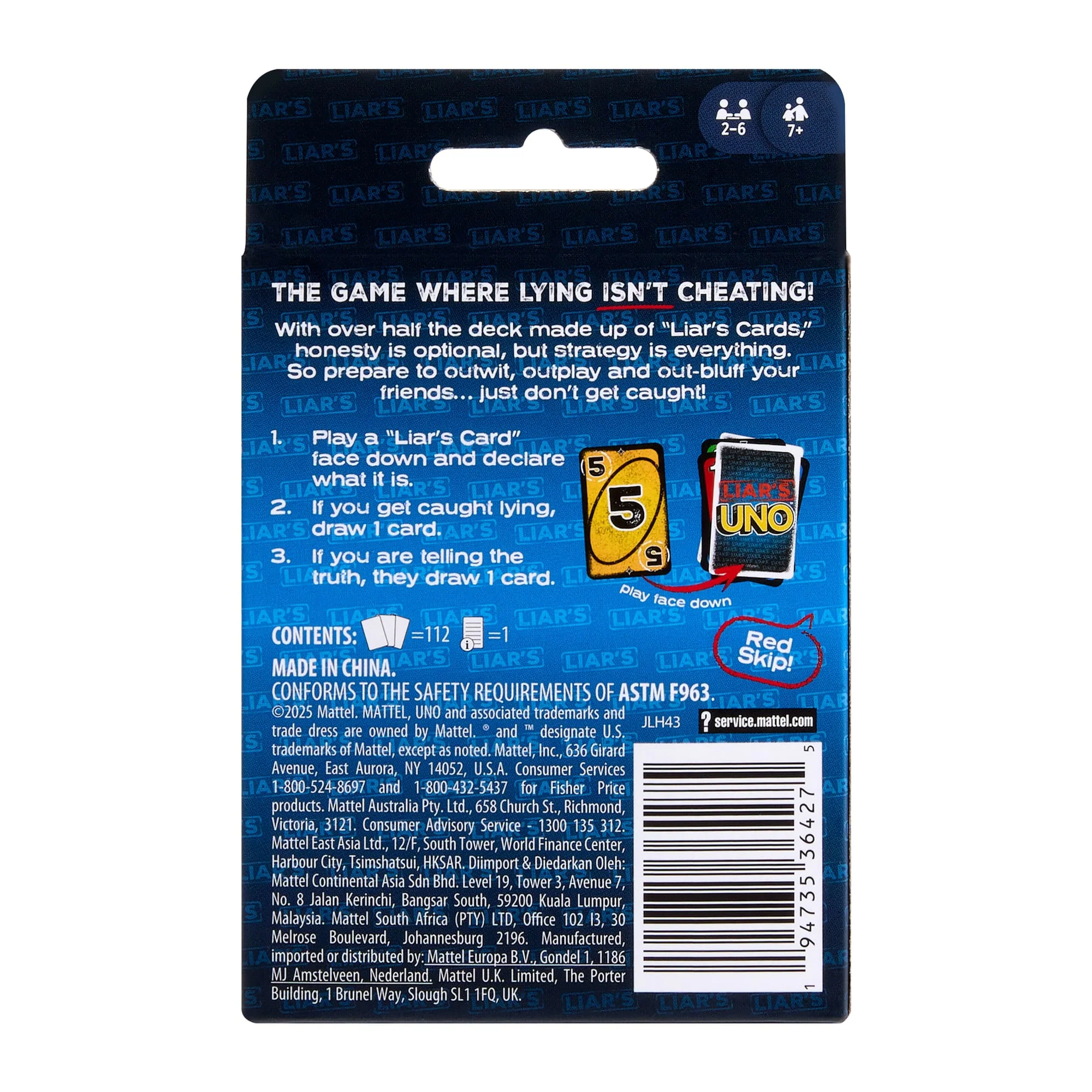 Liar's UNO Card Game For Adults, Kids, Families, Parties & Game Nights, Trick Play & Bluffing - Image 6
