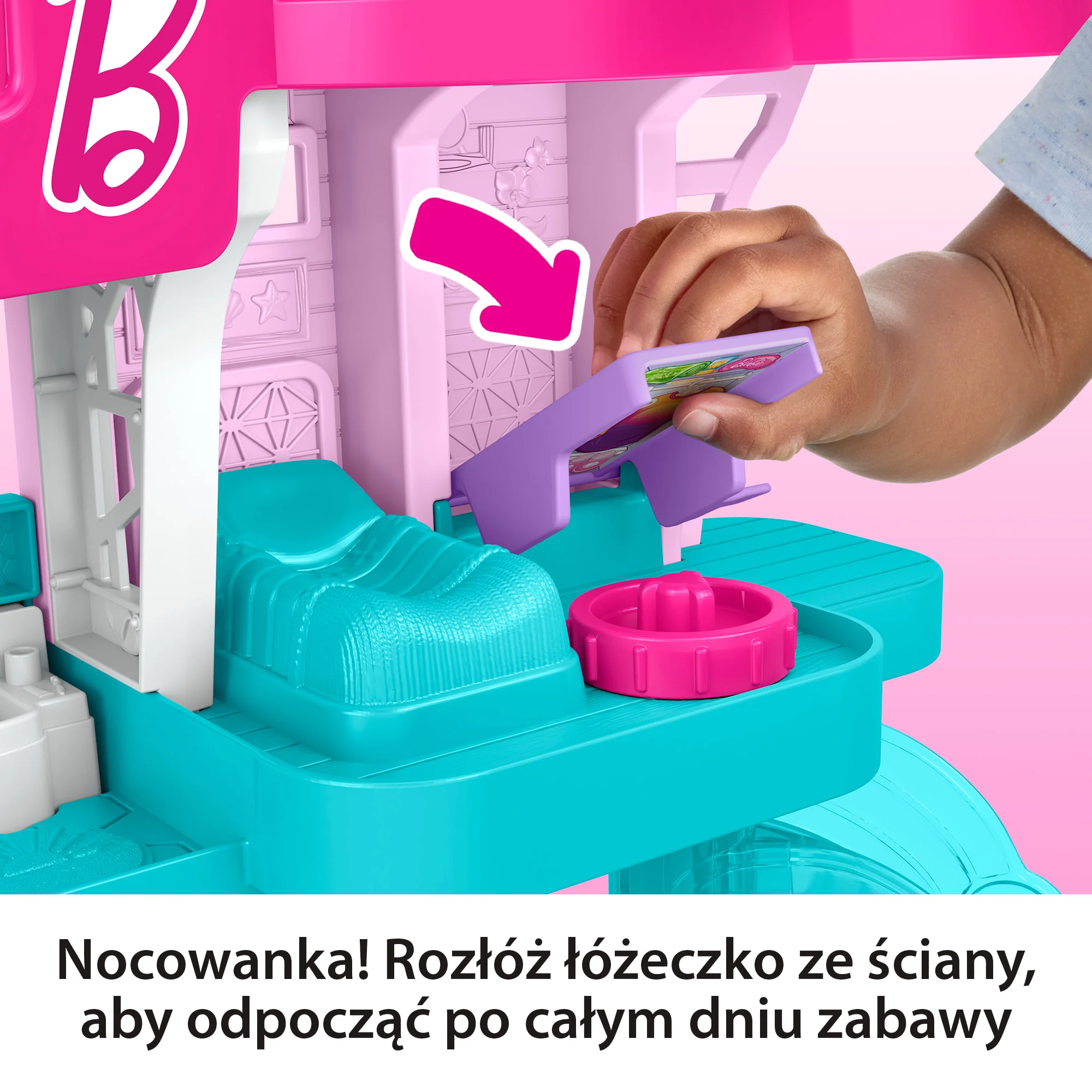 Little People Barbie Domek Malibu Zestaw, 2 figurki i akcesoria Zabawka 1,5+ - Image 4