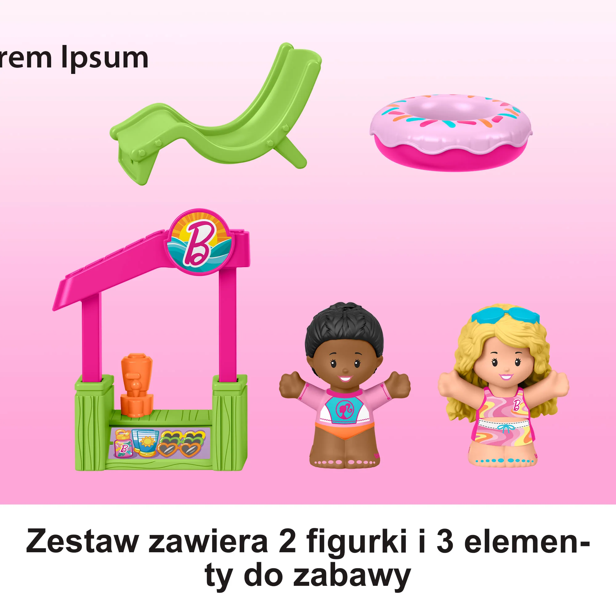 Little People Barbie Domek Malibu Zestaw, 2 figurki i akcesoria Zabawka 1,5+ - Image 5