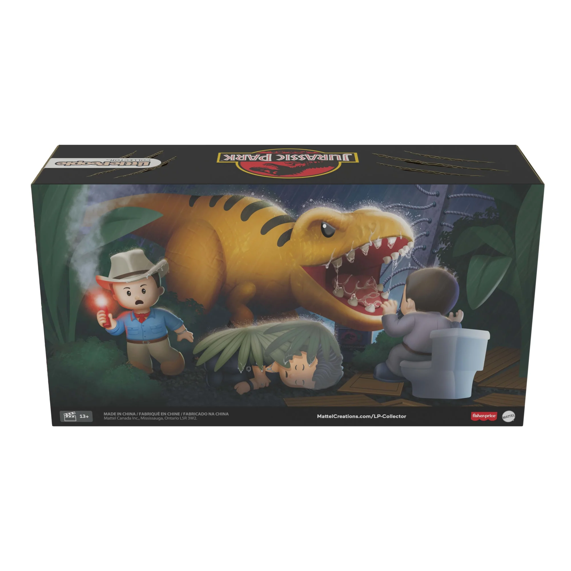 Little People Collector Jurassic Park Special Edition Set With Dinosaur For Movie Fans, 3 Figures - Image 4