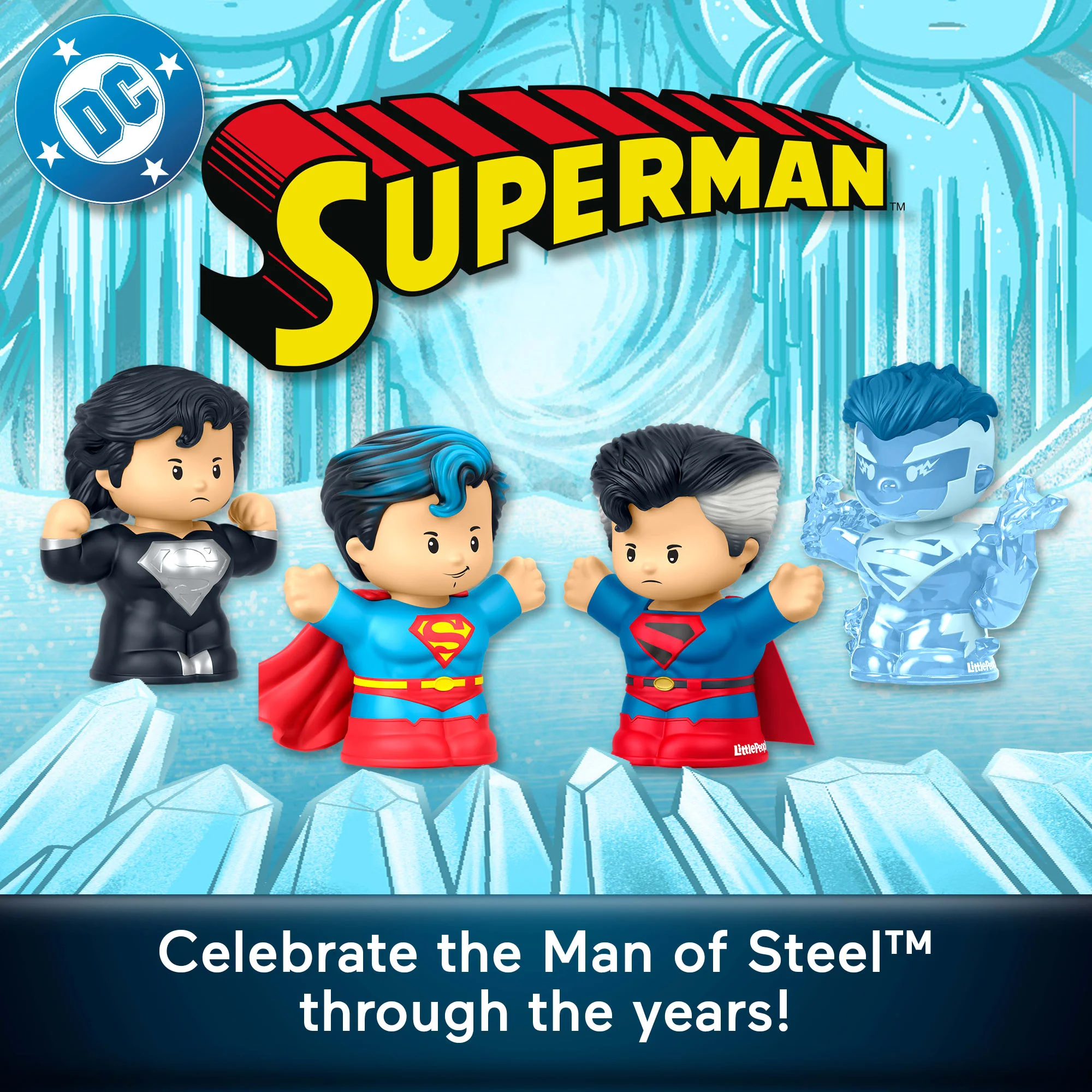 Little People Collector Superman Through The Ages Special Edition Set For Adults & Fans, 4 Figures - Image 2