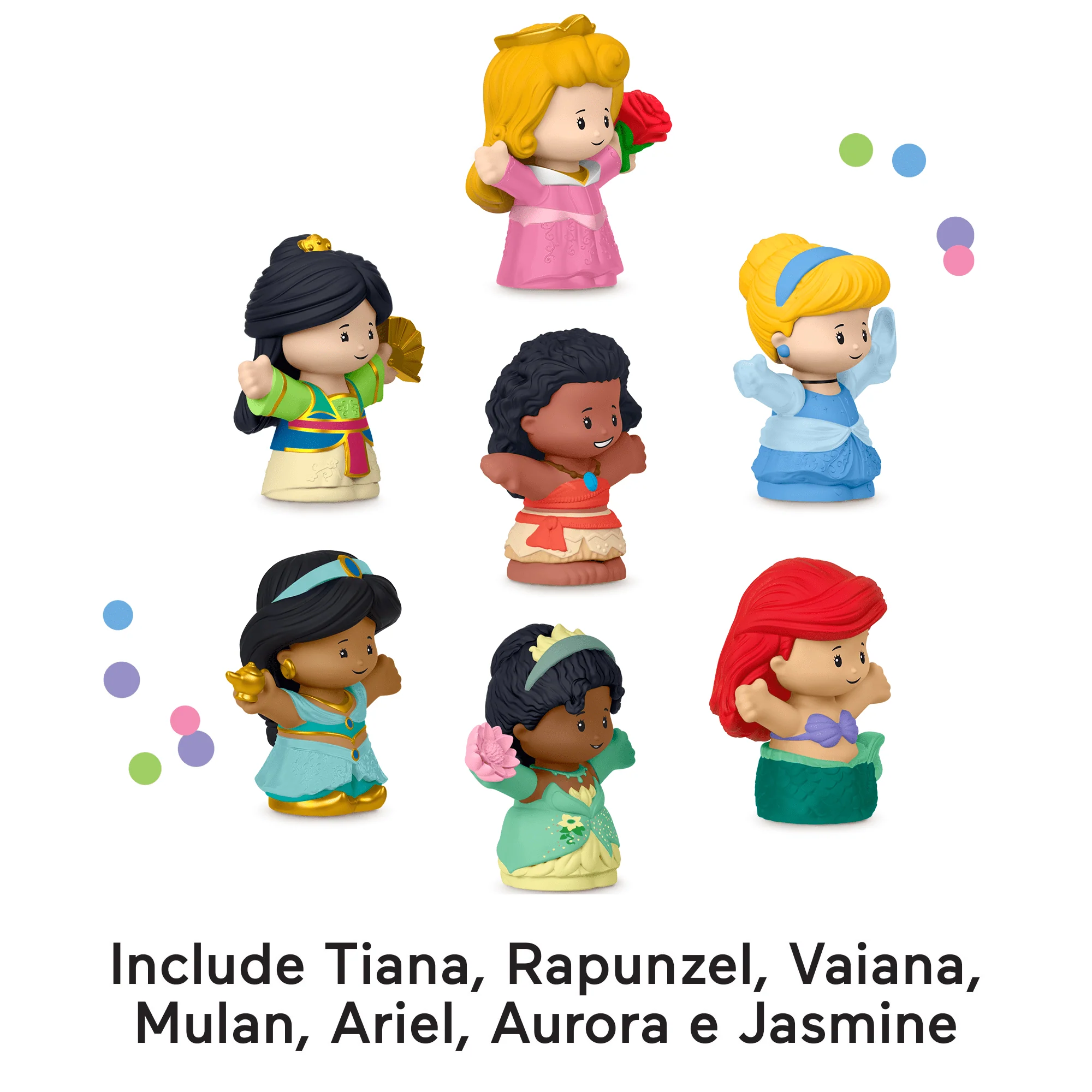 Fisher-Price Little People Disney Princess, Set Da 7 Personaggi Per Bambini E Bambine AI Primi Passi E in Età Prescolare, Giocattoli - Image 3