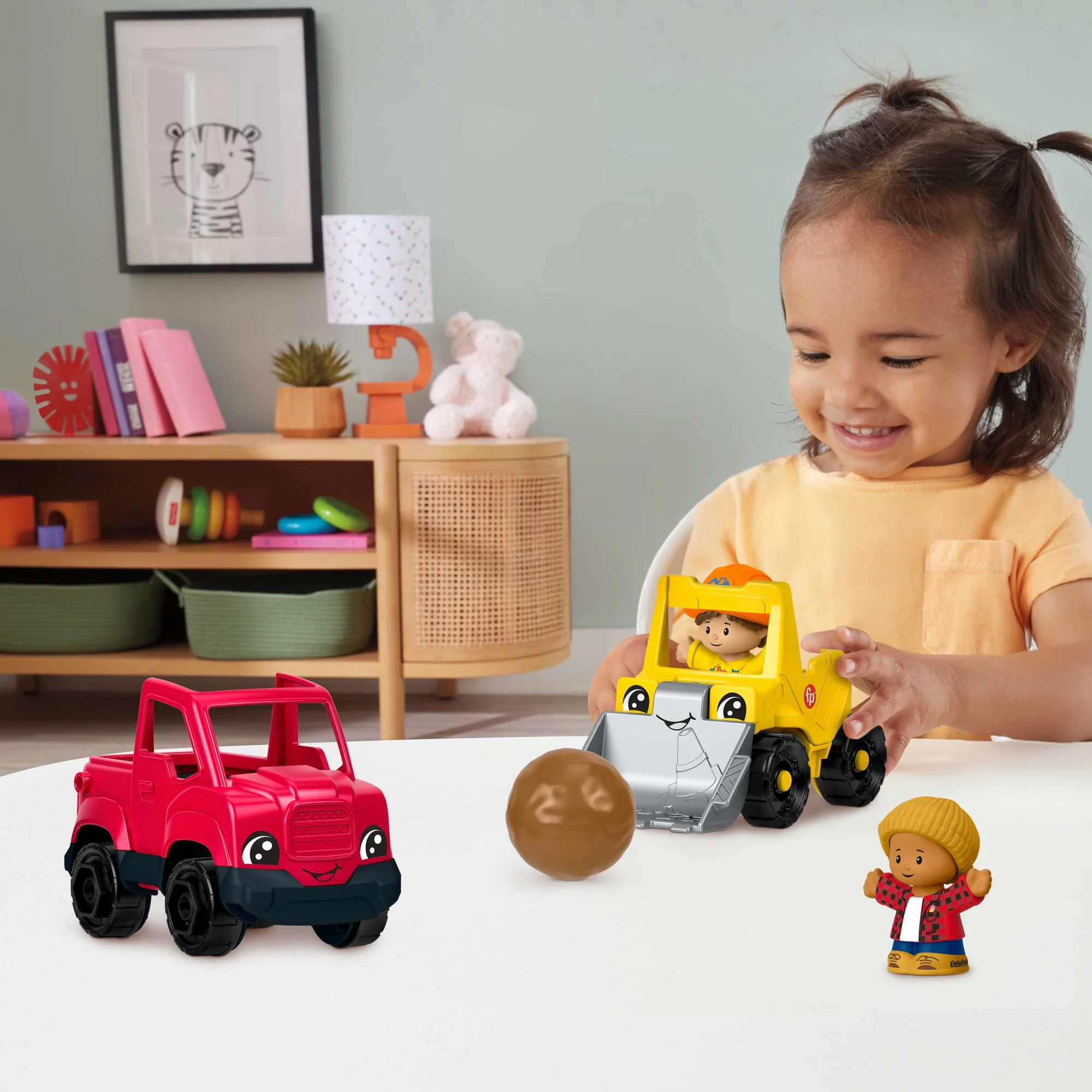 Fisher-Price Little People Kleine Stadthelfer Fahrzeug-Set, 5 Spielzeuge Für Kleinkinder Und Kinder - Image 2