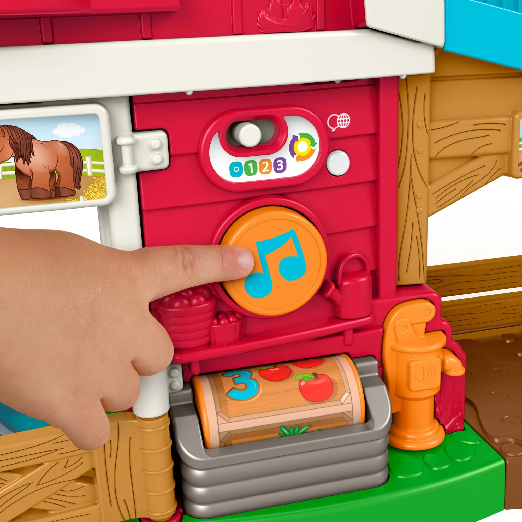 Little People Muzyczna farma Opieka nad zwierzątkami Zestaw farma dla dzieci Zabawka interaktywna 1+ Wersja wielojęzykowa - Image 4