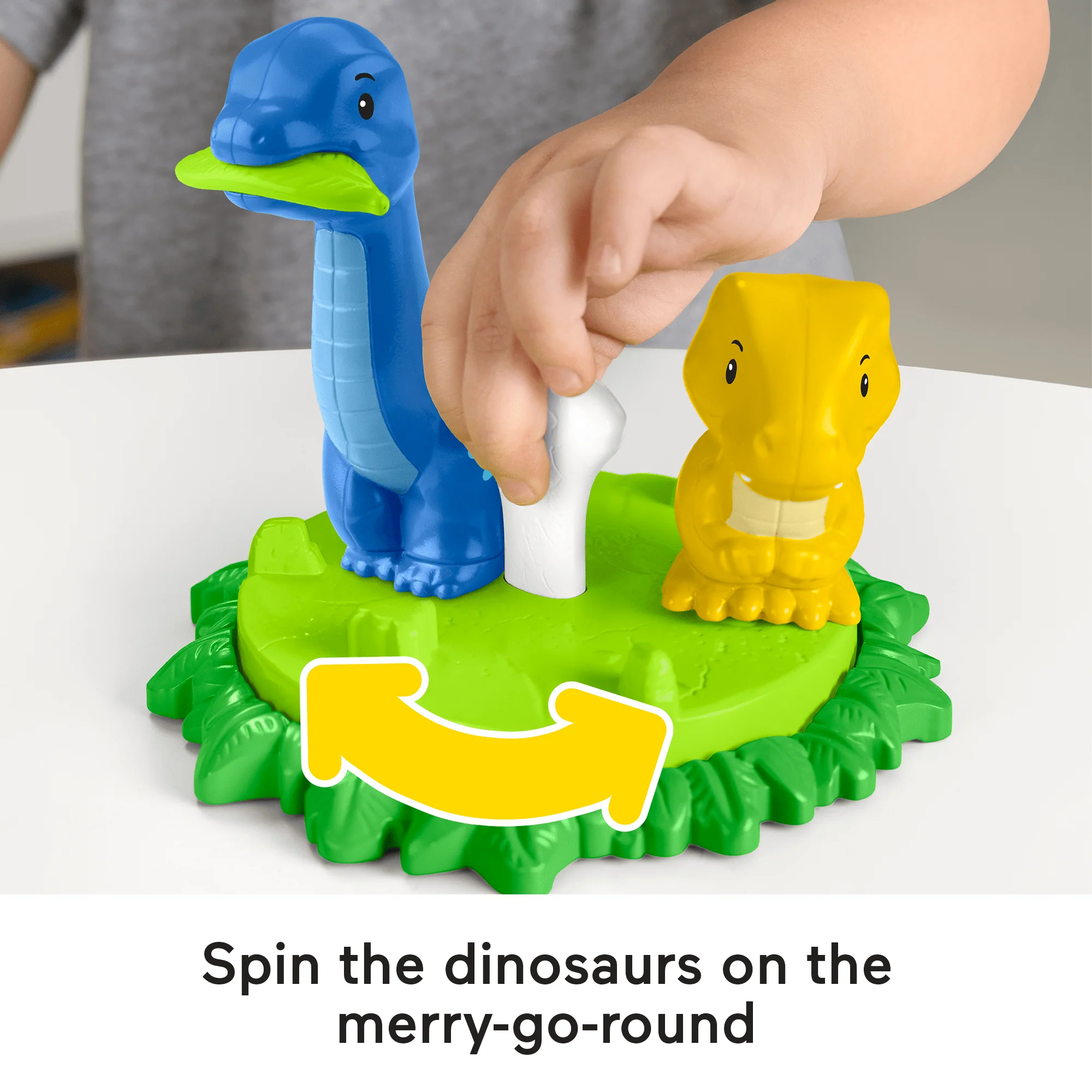 Fisher-Price Little People Spin & Play Dinosaur Playground Toddler Playset, 6 Pieces - Image 4