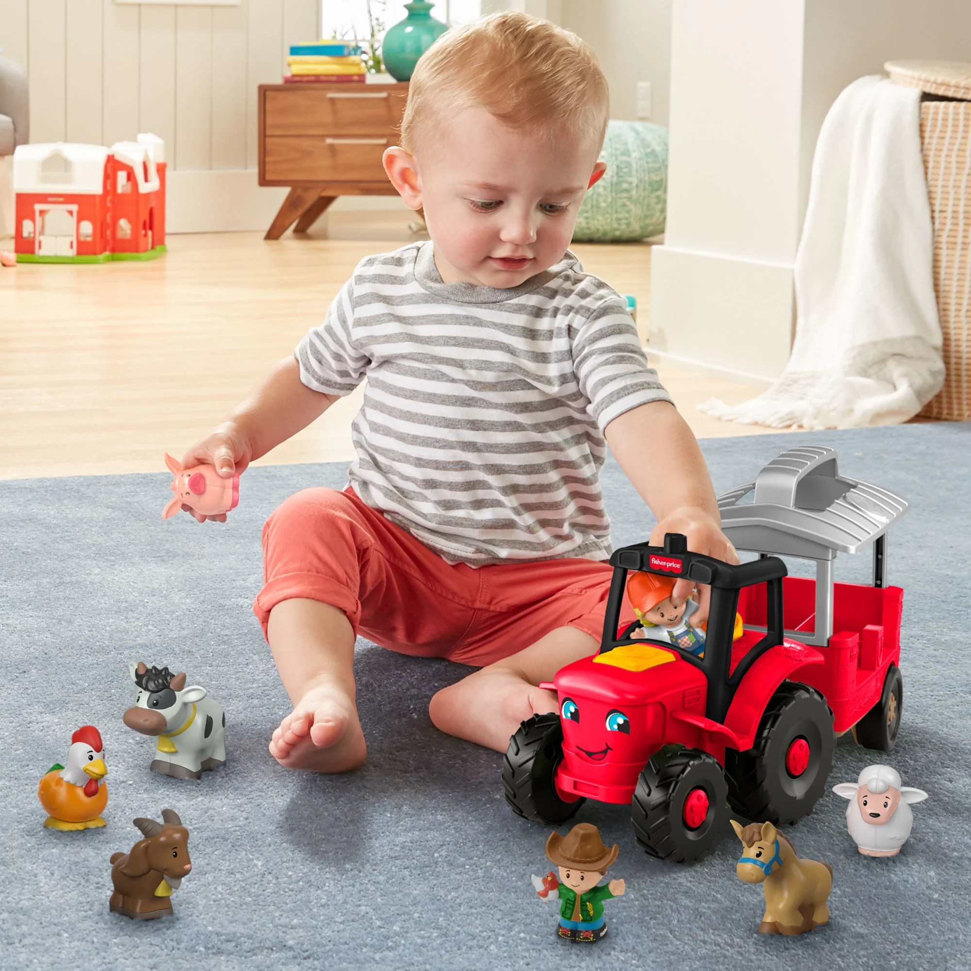 Fisher-Price Little People Dierenverzorgingsboerderij Tractor Cadeauset, Muzikale Tractor Met Figuren - Image 3