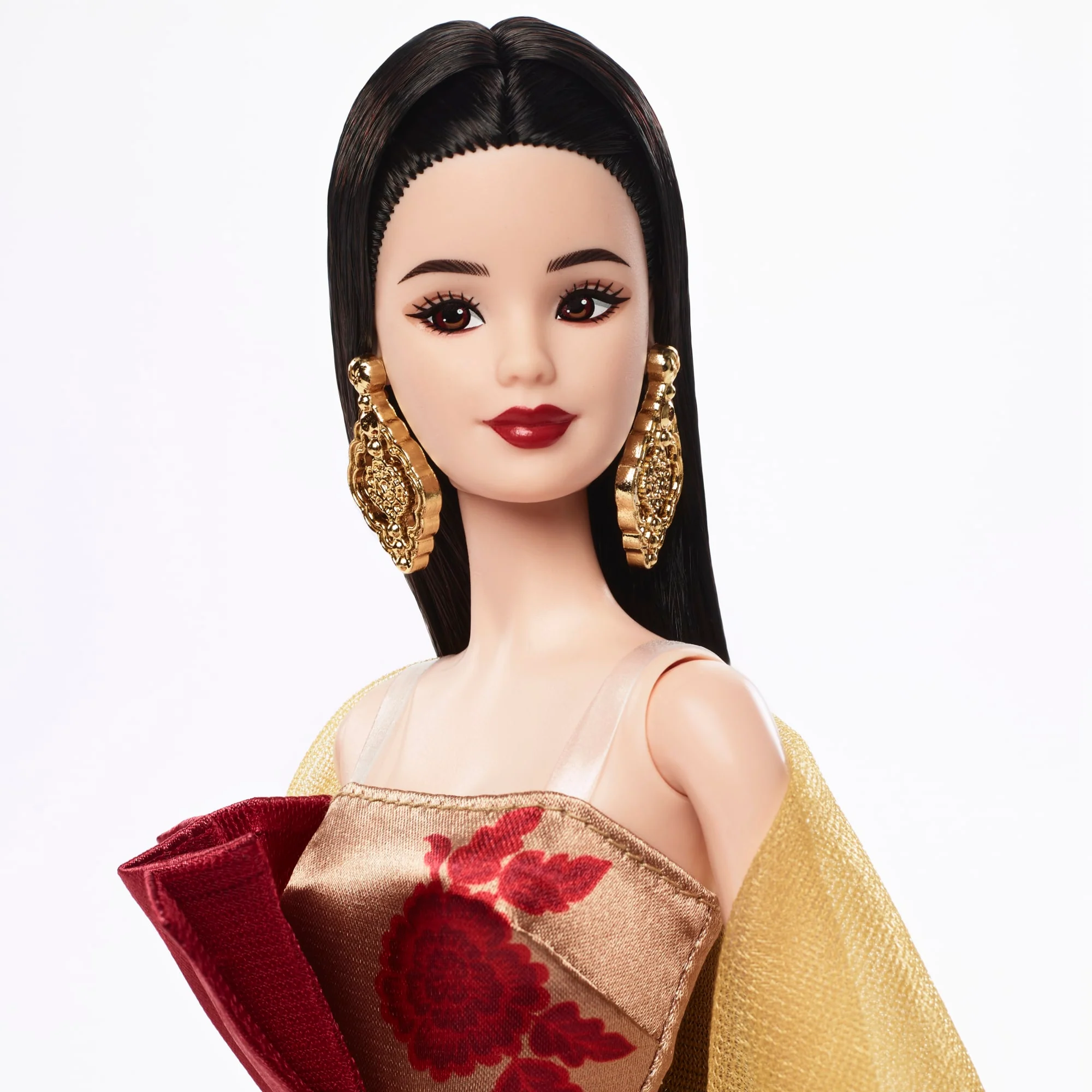 Barbie Signature Lunar New Year Fashion Doll, Red Dress With Golden Peonies, Collectible Holiday Gift - Image 2