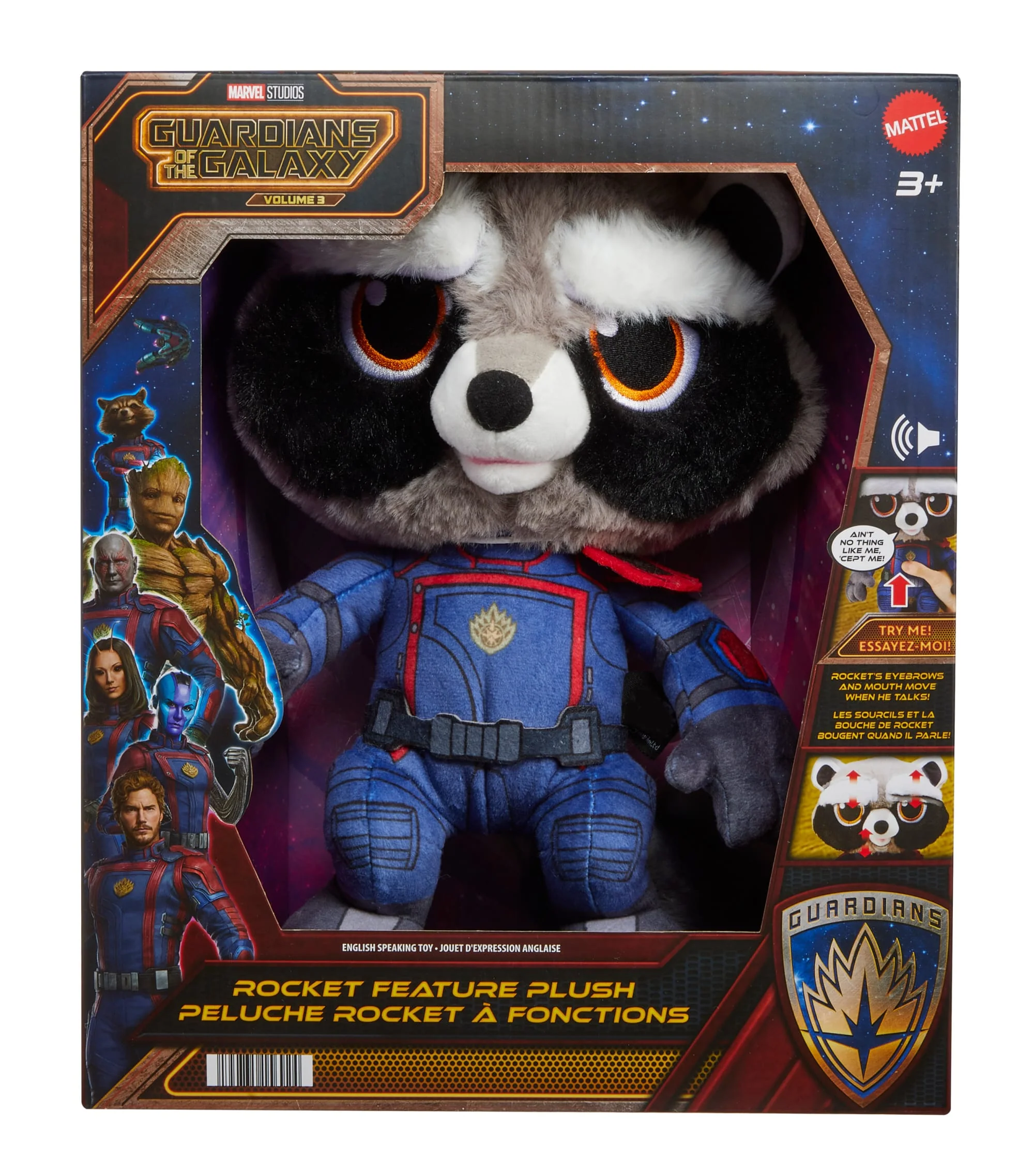 Marvel Guardians of the Galaxy Rocket Plush with Sounds and Facial Expressions - Image 6