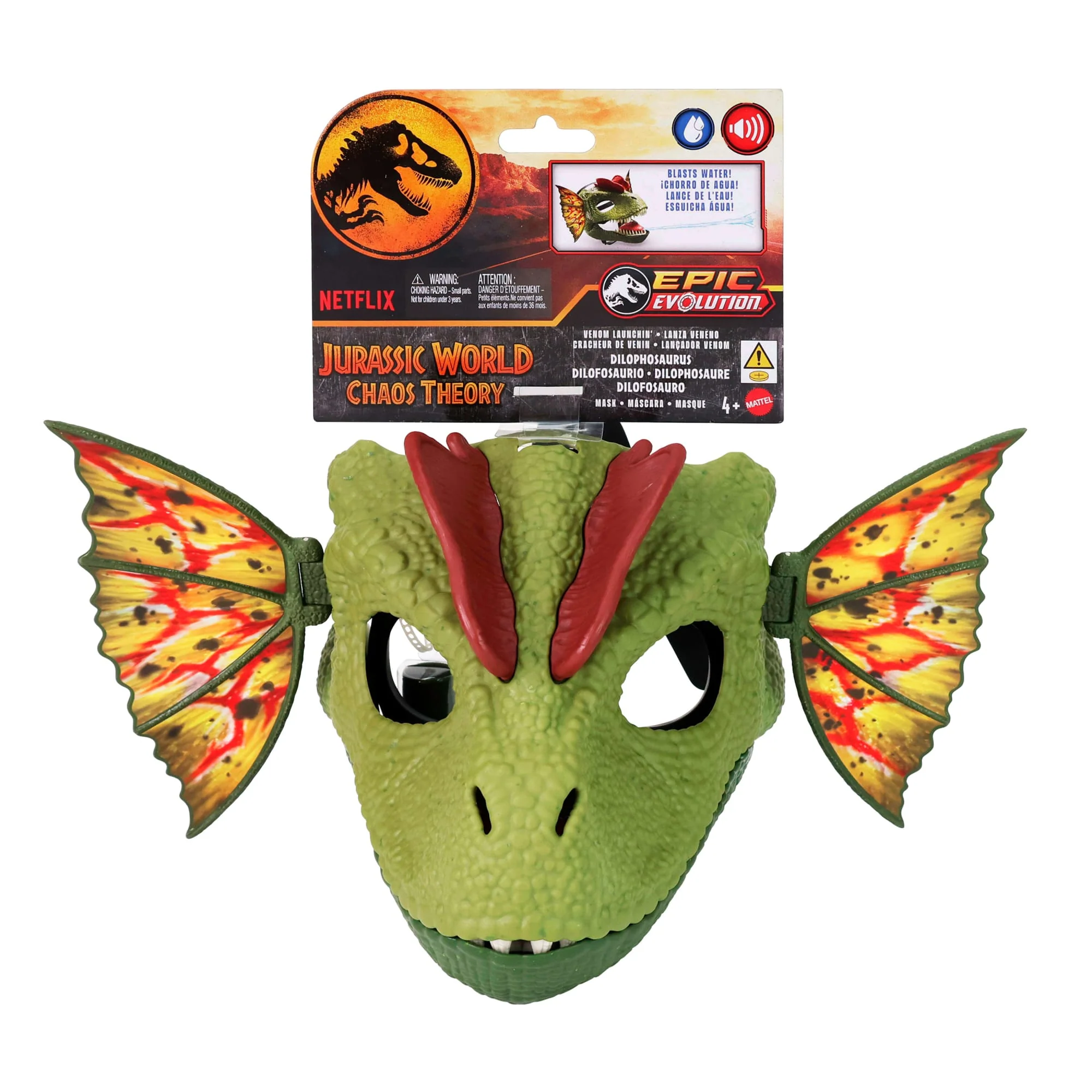 Máscara De Dilofosaurio Lanzamiento Venenoso De Jurassic World, Juego De Rol Con Sonido Y Función De Disparo De Agua, Crestas - Image 6
