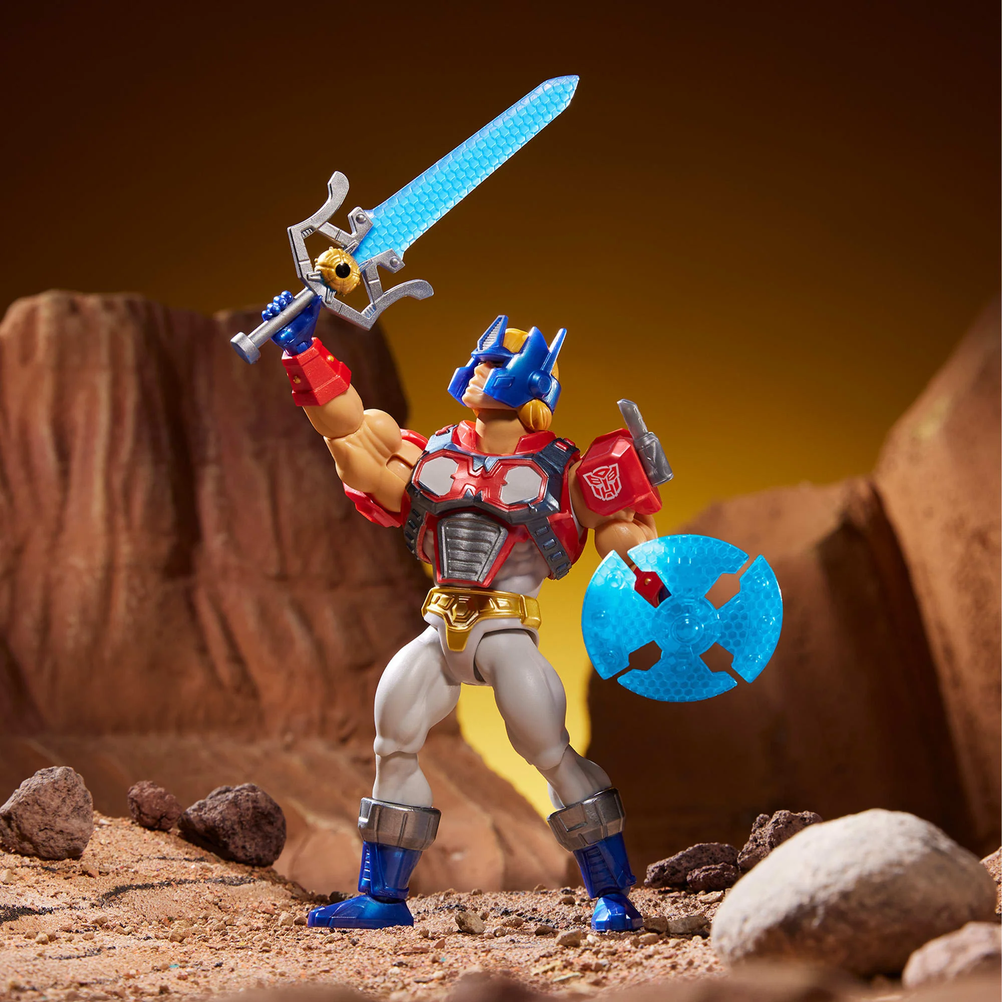 Masters of the Universe Origins x Transformers Optimus Prime He-Man Figurka Zabawka dla dzieci 6+ i kolekcjonerów - Image 3