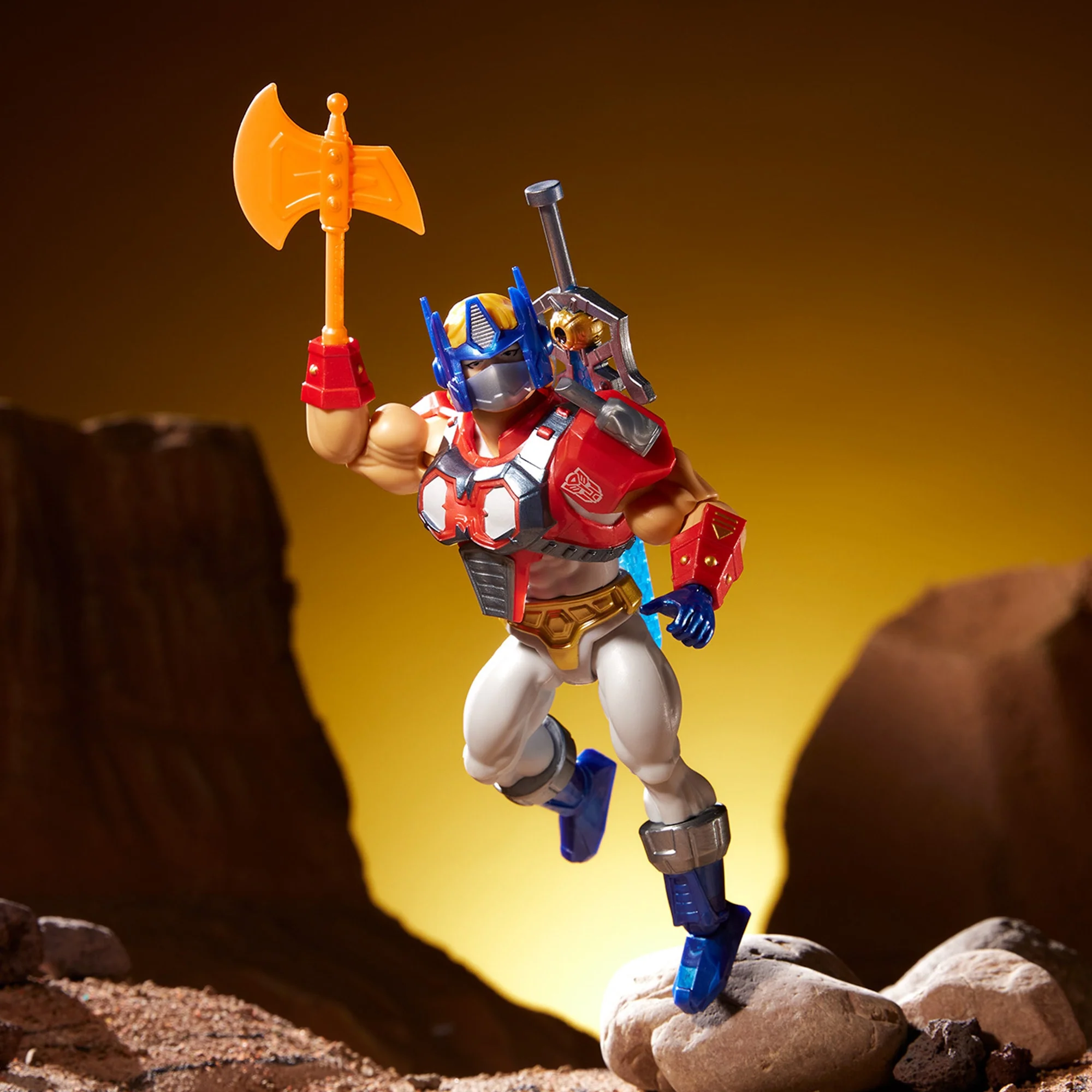 Masters of the Universe Origins x Transformers Optimus Prime He-Man Figurka Zabawka dla dzieci 6+ i kolekcjonerów - Image 4