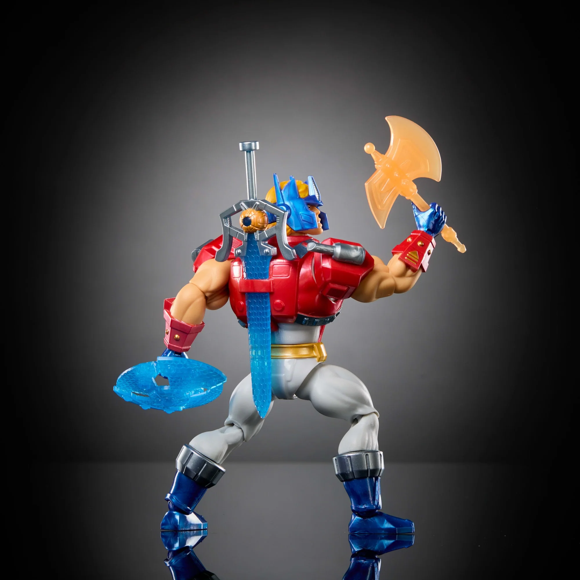 Masters of the Universe Origins x Transformers Optimus Prime He-Man Figurka Zabawka dla dzieci 6+ i kolekcjonerów - Image 6