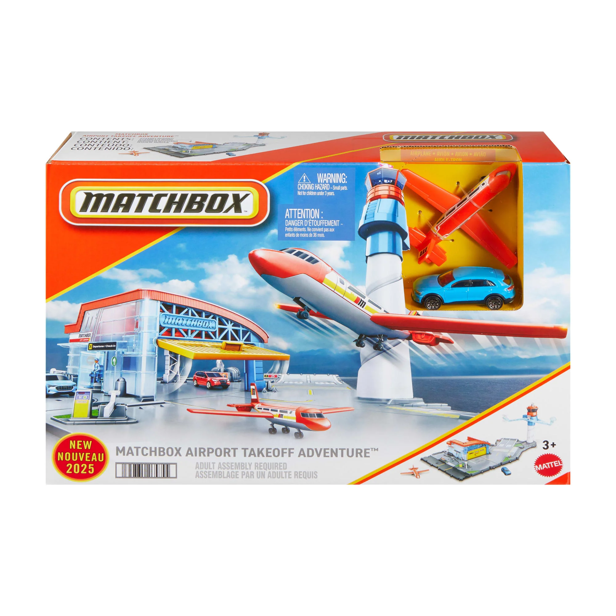 Conjunto De Juego Aventura En El Aeropuerto De Matchbox Con Un Coche Metálico Audi De Juguete Y Un Avión De Plástico - Image 6