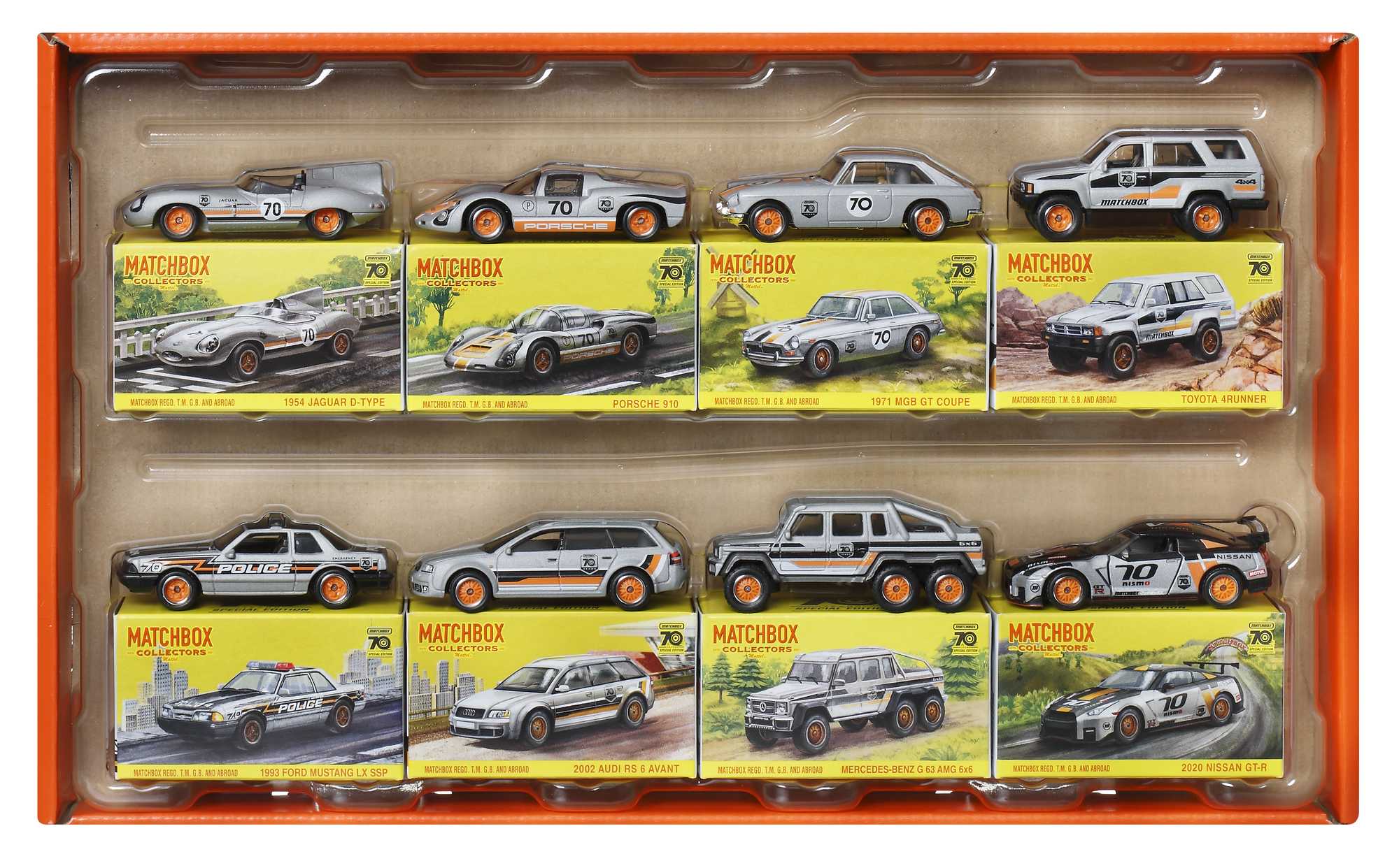 Matchbox Cars, Set of 8 Die-Cast Cars in 1:64 Scale with Matchbox 70th Anniversary Finish - Image 6