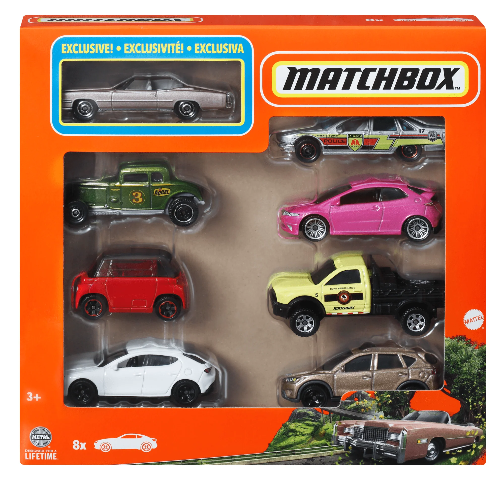 Conjunto De 8 Coches O Camiones De Juguete Metálicos A Escala 1:64 De Matchbox (Los Estilos Pueden Variar) - Image 3