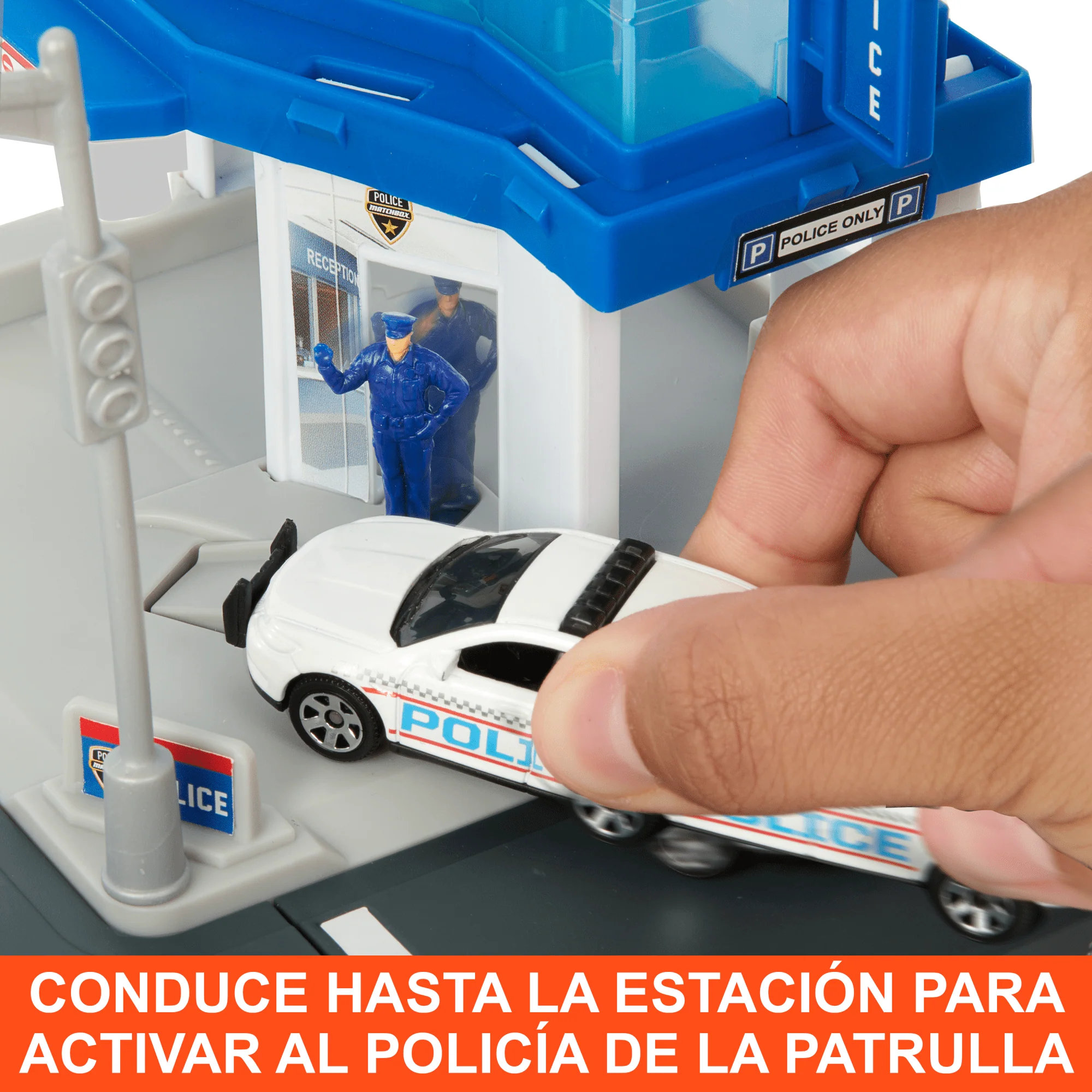 Matchbox Action Drivers Set De Juego Con Pistas Para Coches De Juguete Central Tráfico Policía - Image 2