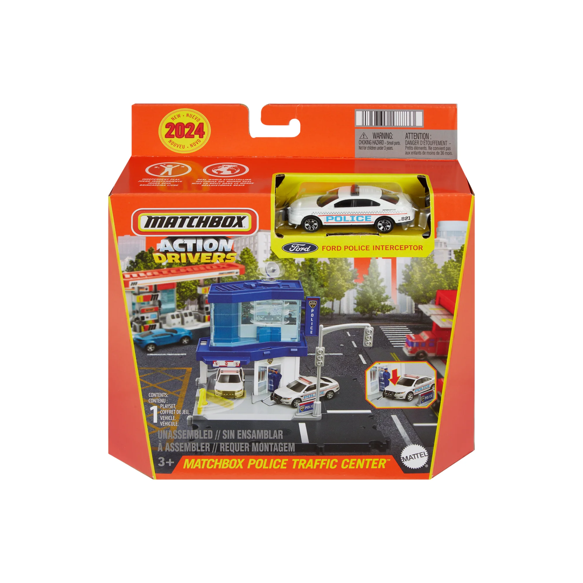 Matchbox Action Drivers Set De Juego Con Pistas Para Coches De Juguete Central Tráfico Policía - Image 6