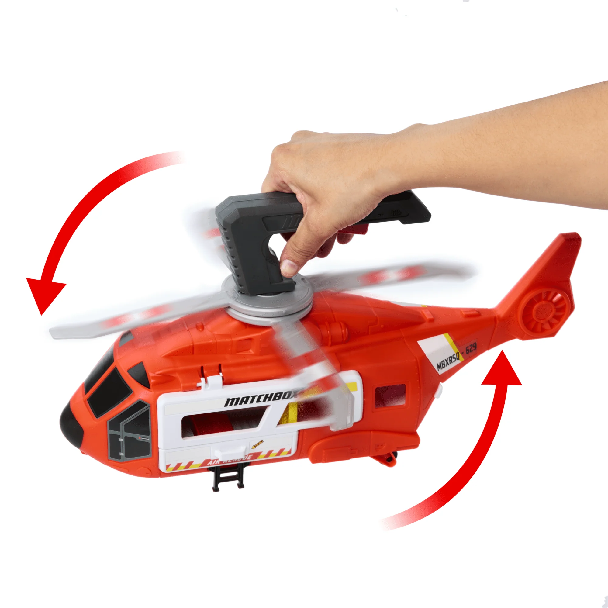 Matchbox Action Drivers Matchbox Rescue Helicopter,16-In Large-Scale Helicopter With 1:64 Scale Die-Cast Toy Ambulance - Image 2