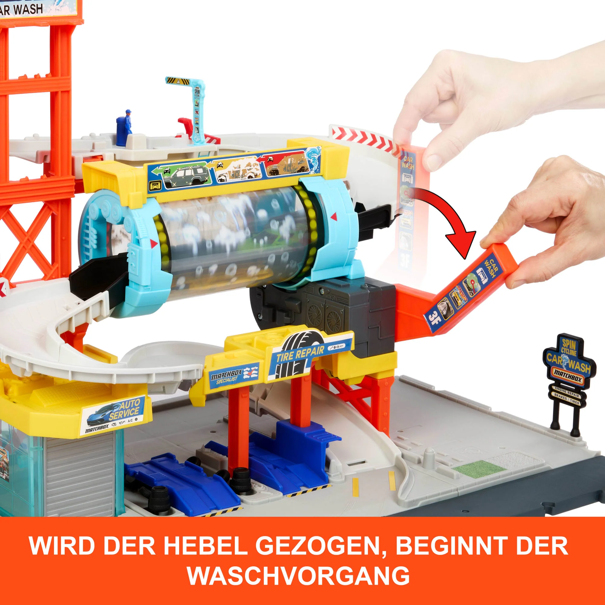 Matchbox Spielset Rotierende Waschstraße“ Mit Die-Cast-Corvette Und Abschleppwagen - Image 3