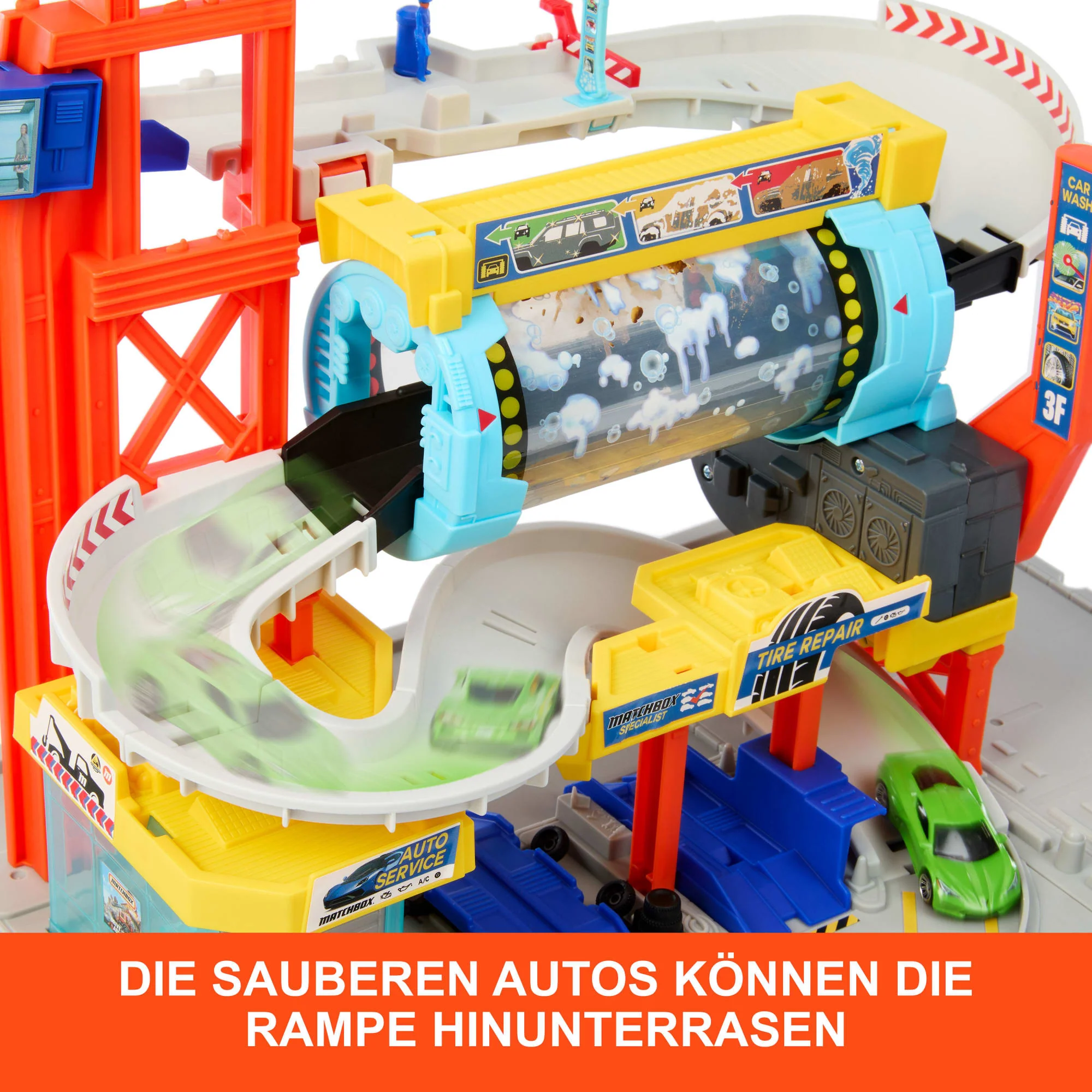 Matchbox Spielset Rotierende Waschstraße“ Mit Die-Cast-Corvette Und Abschleppwagen - Image 5