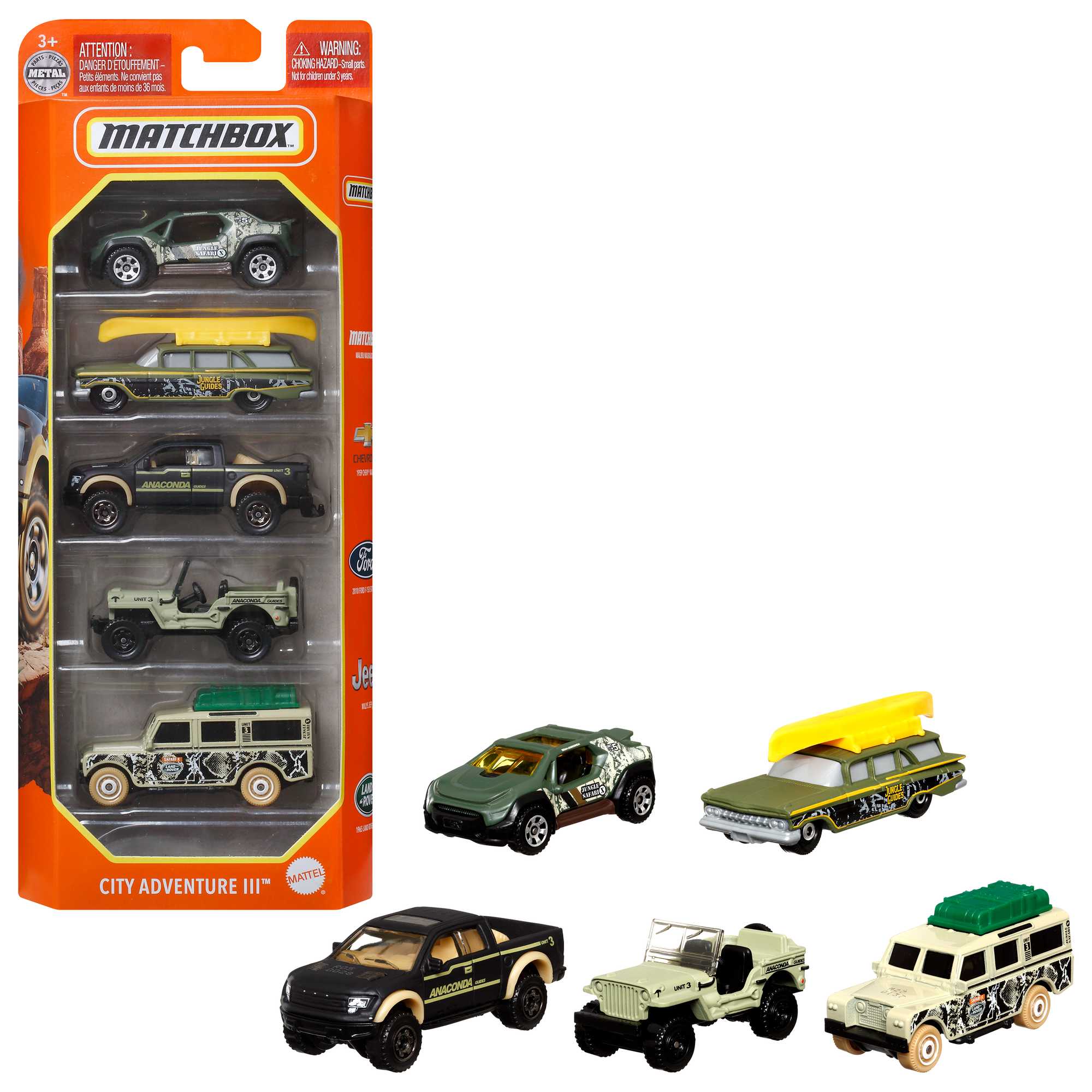 Matchbox Set met 5 Auto's