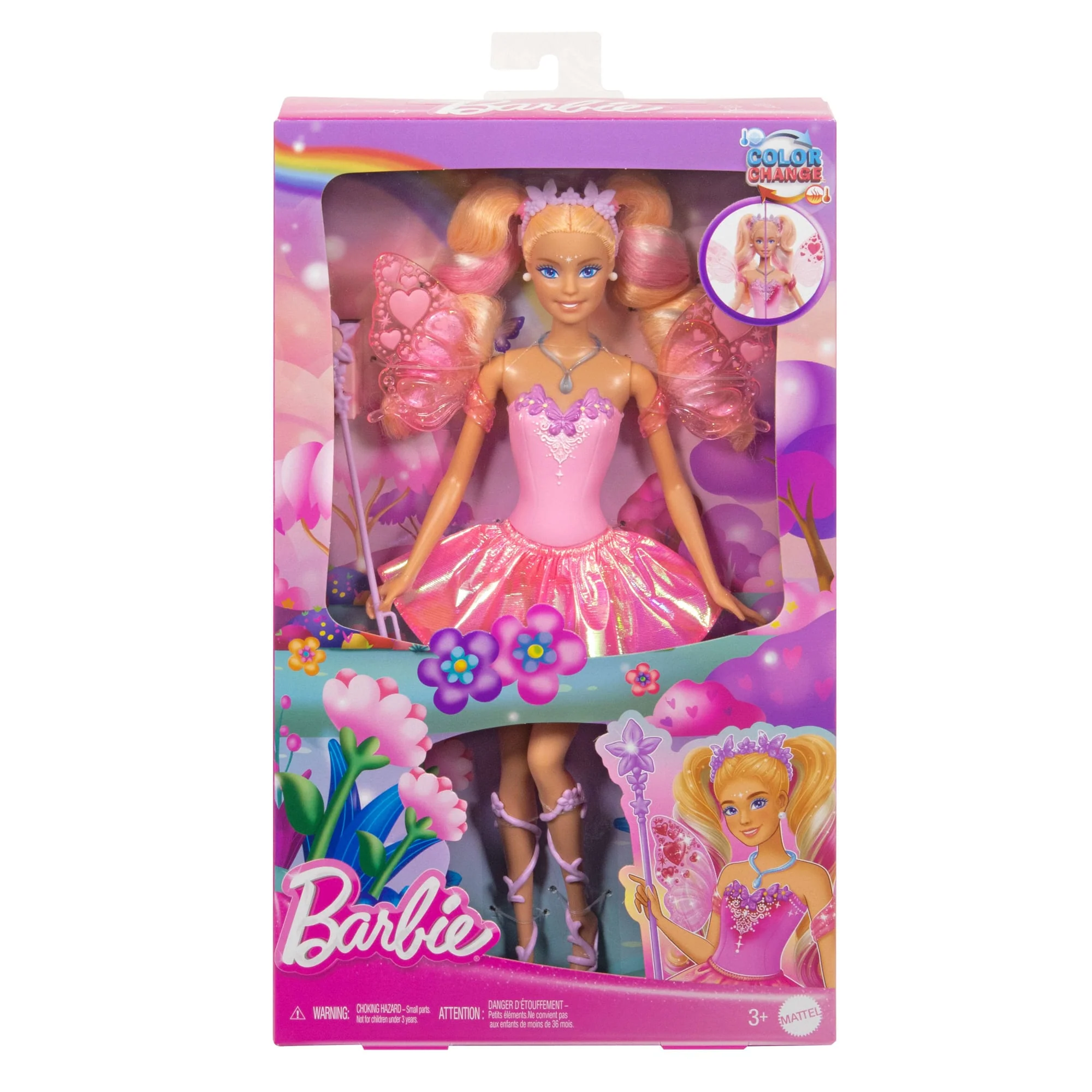 Barbie Fantasie Sprookjespop Met Van Kleur Veranderende Vleugels En Outfit, Inclusief Speelgoedtoverstaf Met Sponsje En Modeaccessoires - Image 6