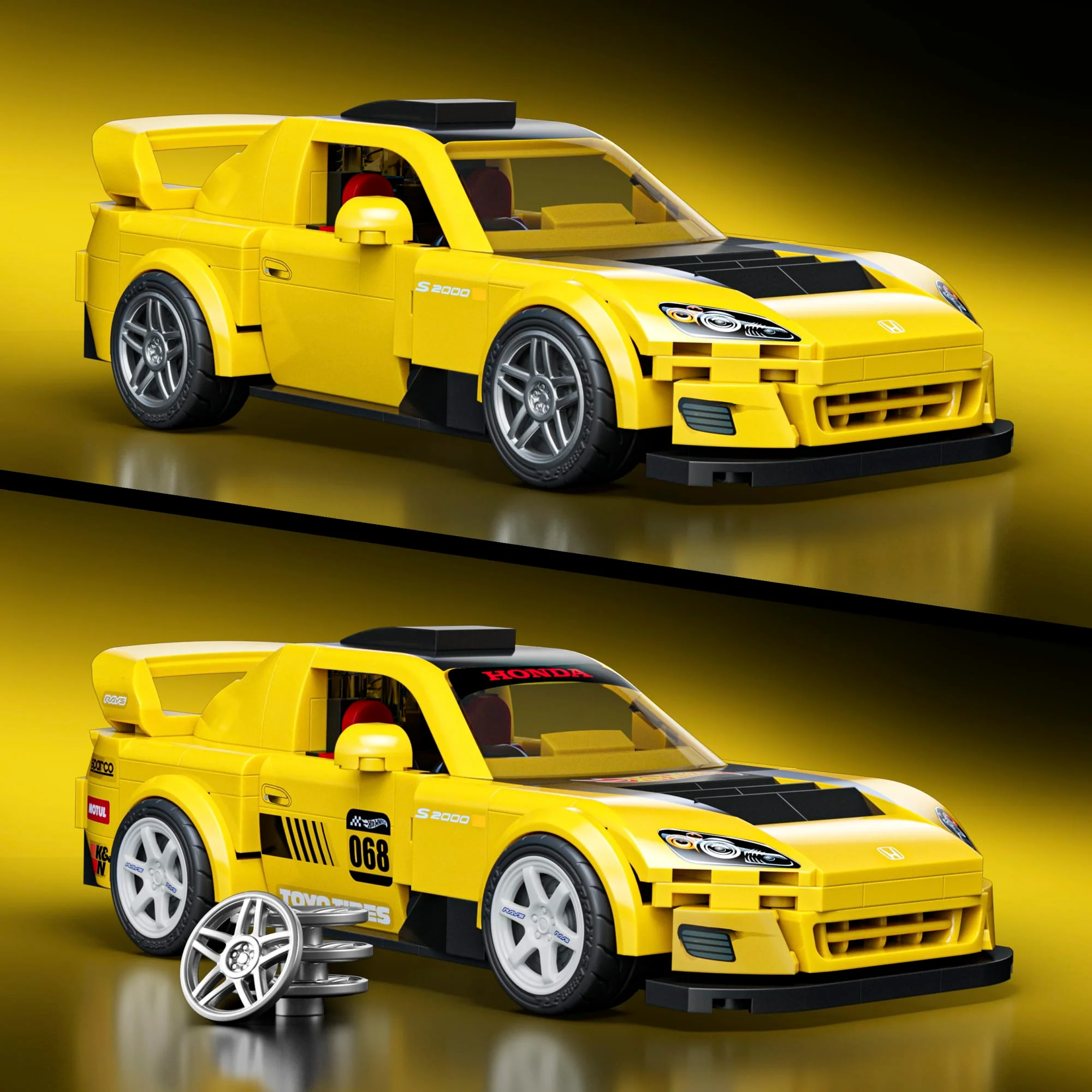 Mattel Brick Shop Hot Wheels '07 Honda S2000 Speelgoedkit Om Mee Te Bouwen (257 Onderdelen), Voor Verzamelaars - Image 3