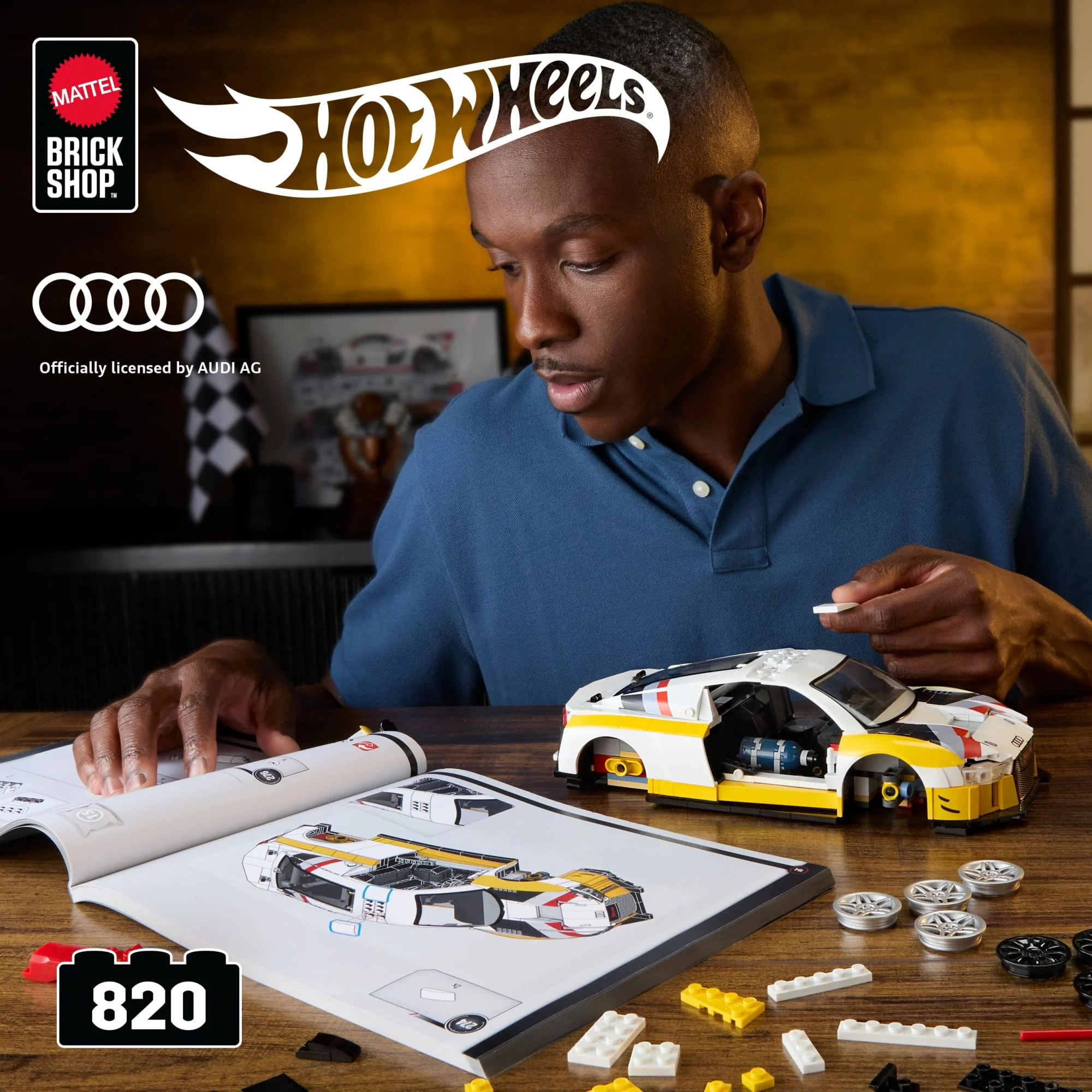 Mattel Brick Shop Hot Wheels ‘15 Audi R8 Lms Bauspielzeugset (820 Teile), Für Sammler - Image 2