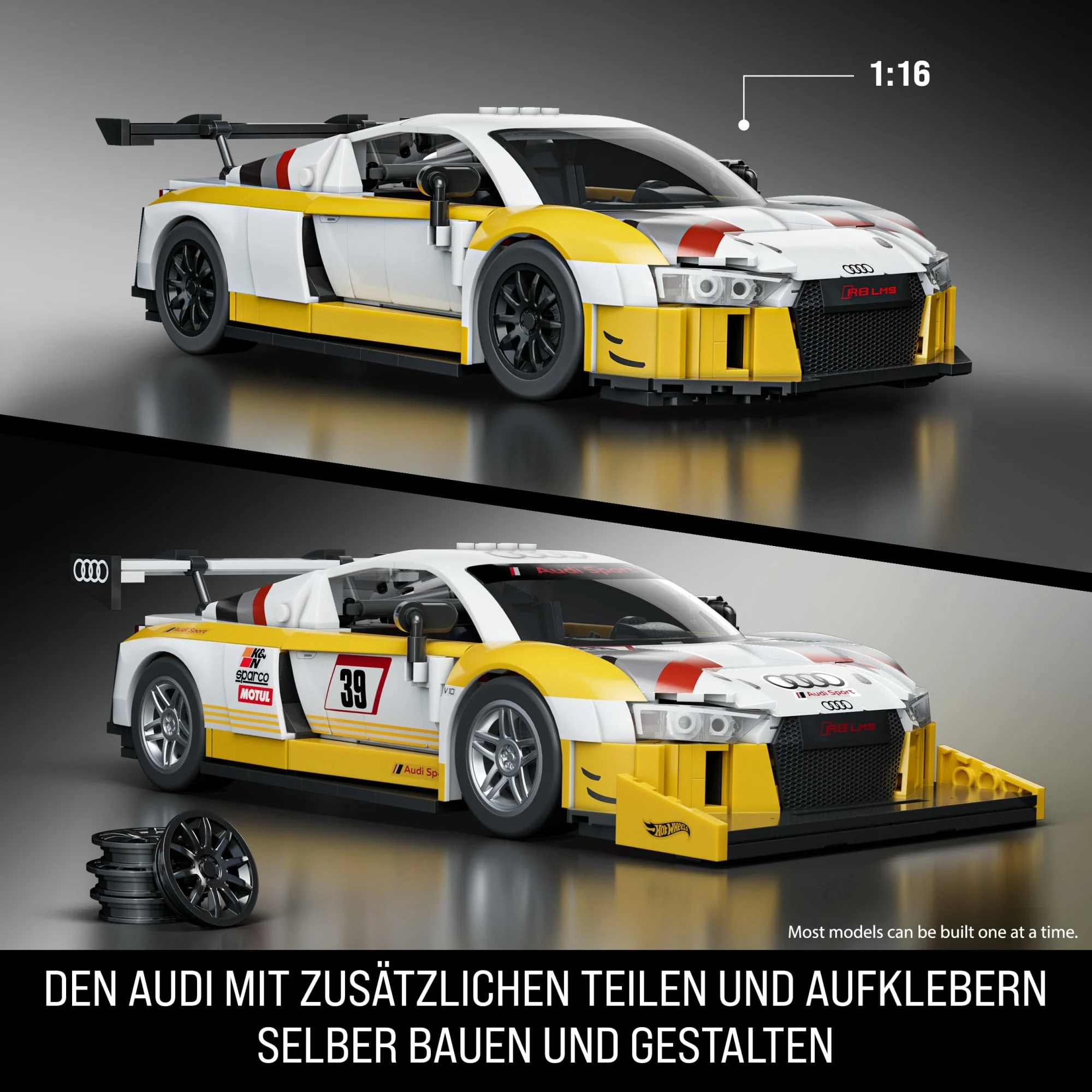 Mattel Brick Shop Hot Wheels ‘15 Audi R8 Lms Bauspielzeugset (820 Teile), Für Sammler - Image 3