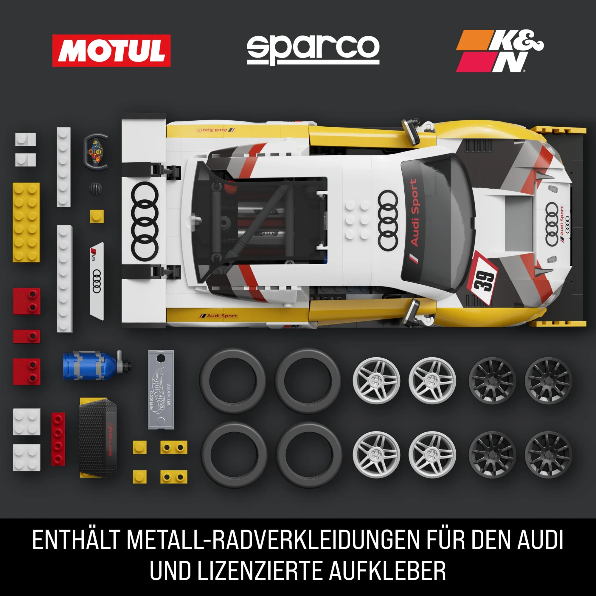 Mattel Brick Shop Hot Wheels ‘15 Audi R8 Lms Bauspielzeugset (820 Teile), Für Sammler - Image 4