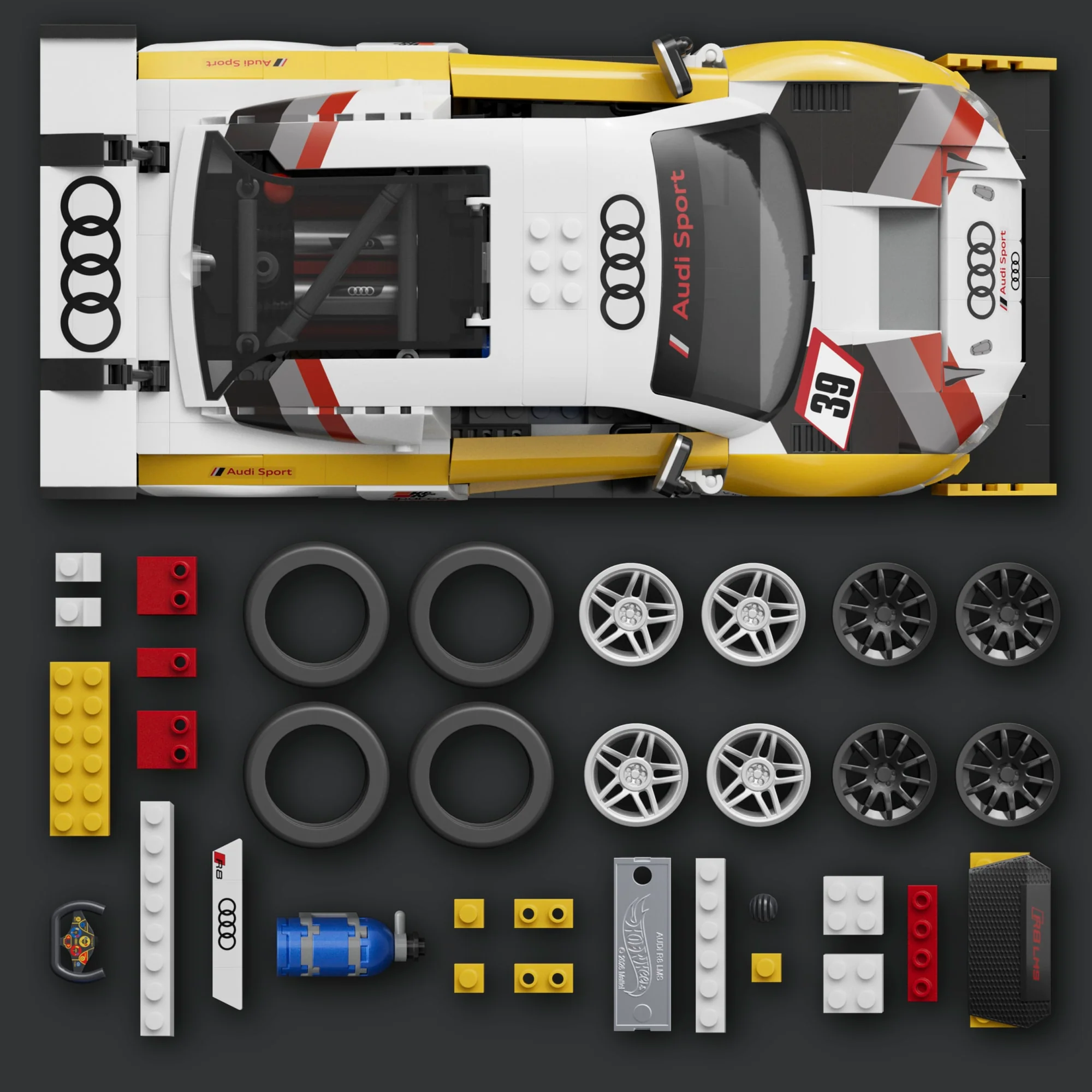 Mattel Brick Shop Hot Wheels ‘15 Audi R8 Lms Building Toy Kit (820 Pieces), For Collectors - Coming Soon - Image 4