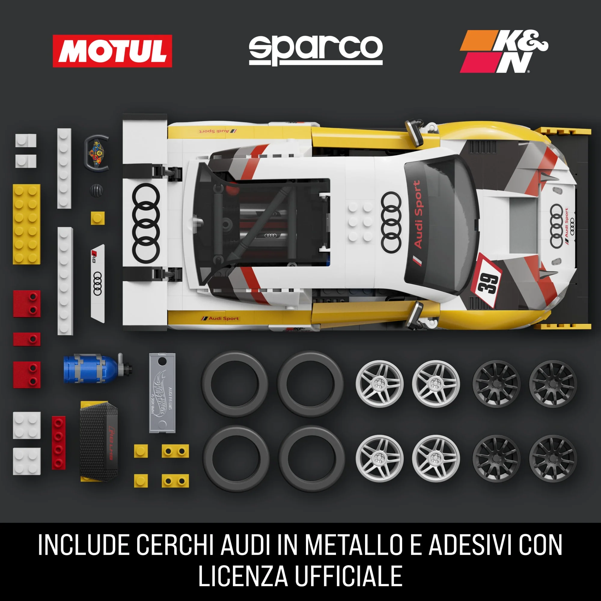 Mattel Brick Shop Hot Wheels '15 Audi R8 Lms, Kit Giocattolo Da Costruire (820 Pezzi) Per Collezionisti - Image 4