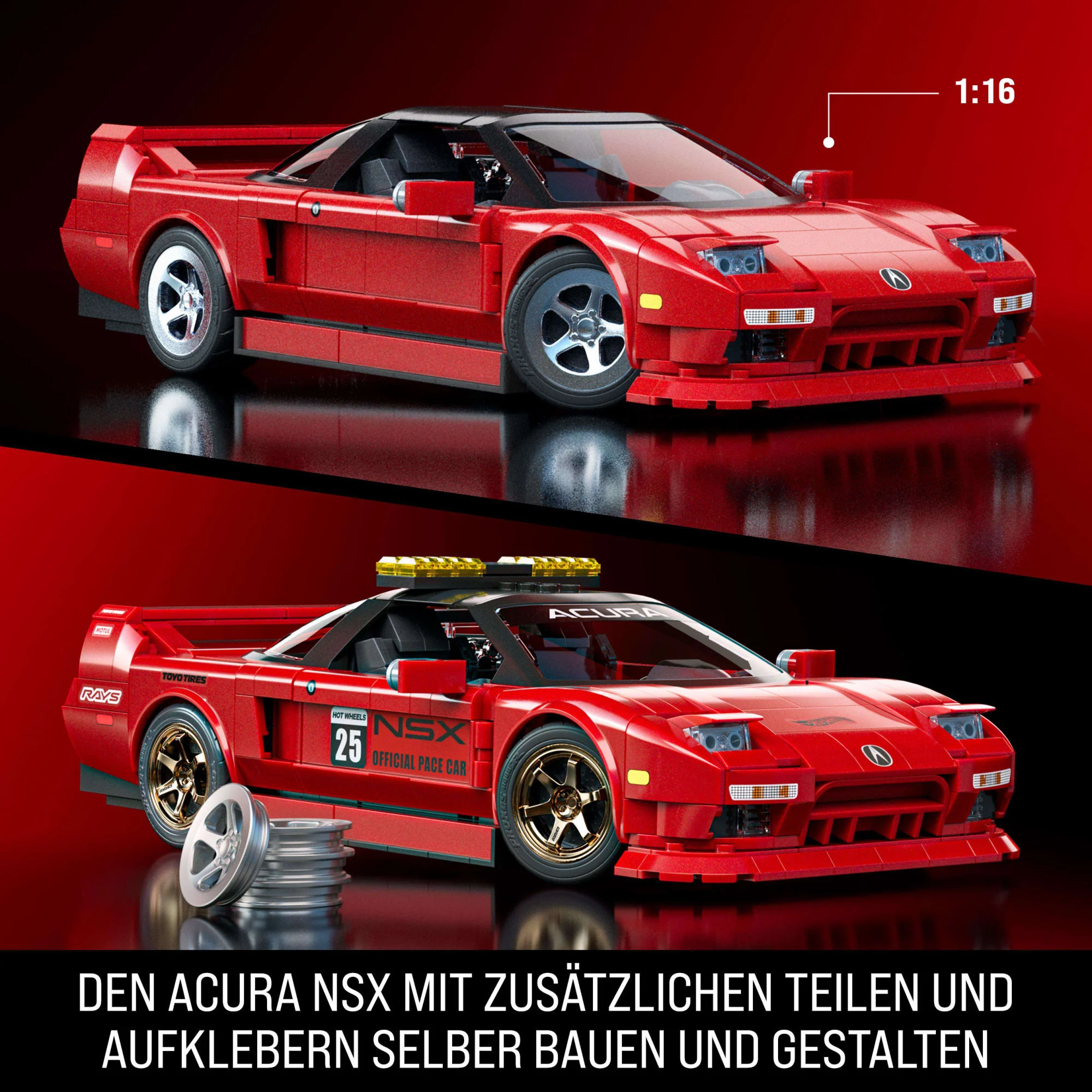 Mattel Brick Shop Hot Wheels ’90 Acura Nsx Bauset (876 Teile), Für Sammler - Image 3