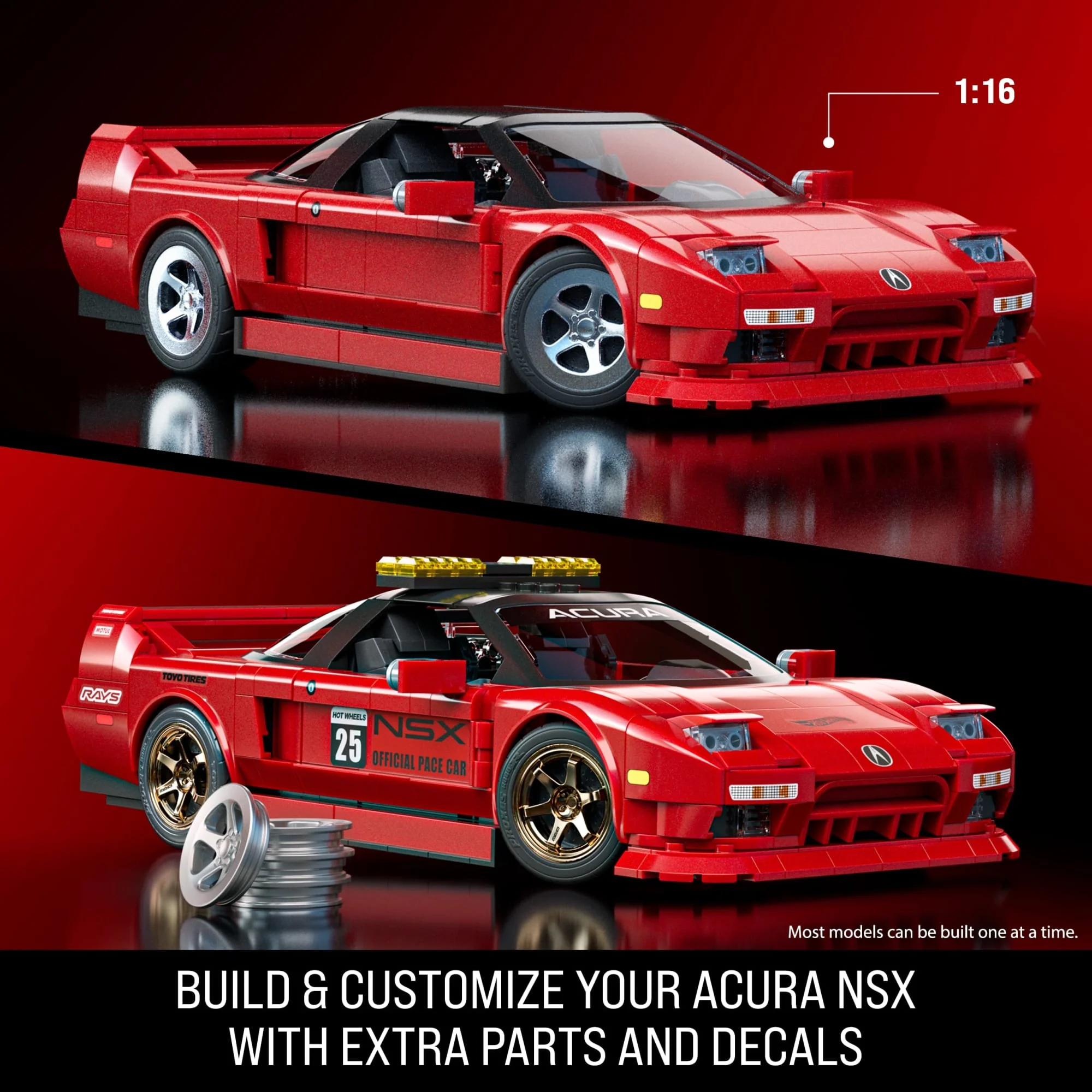 Mattel Brick Shop Hot Wheels ’90 Acura Nsx Building Toy (876 Pieces), For Collectors - Image 3
