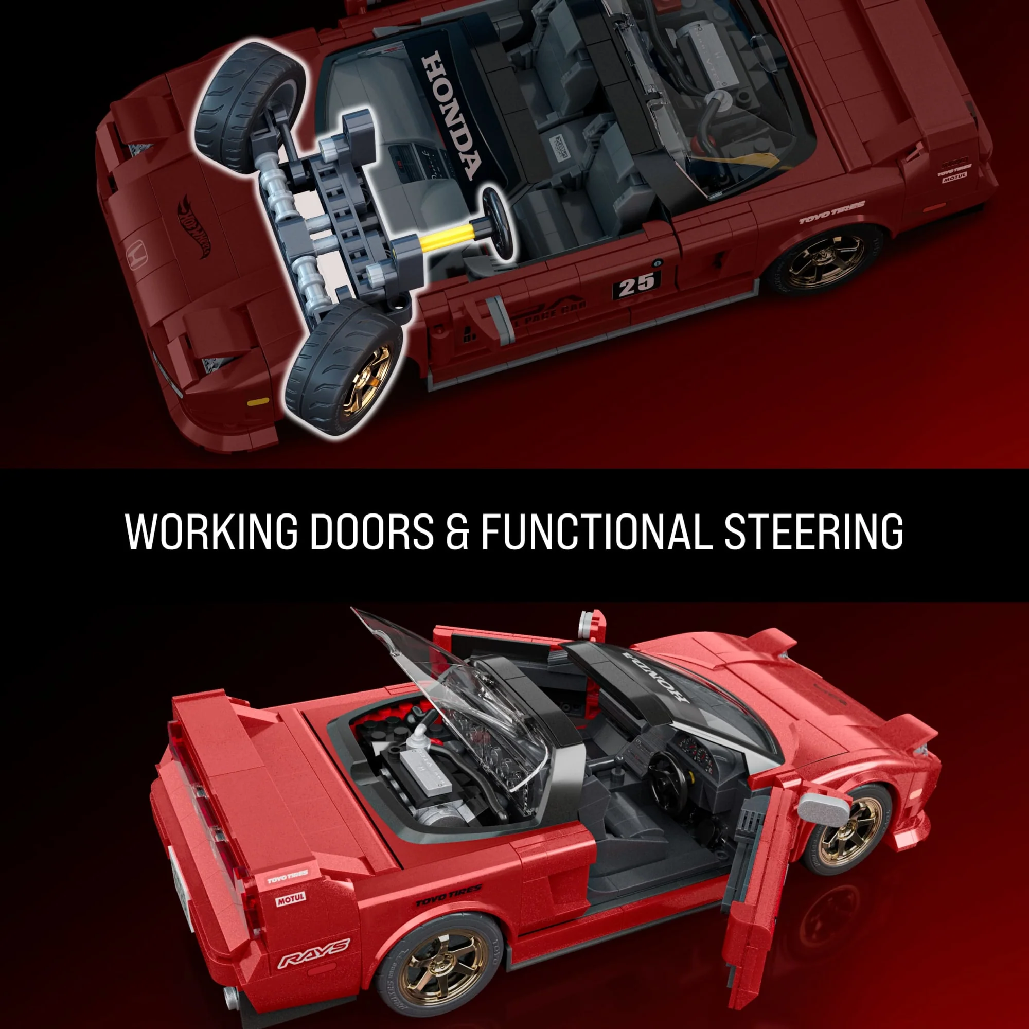Mattel Brick Shop Hot Wheels ’90 Acura Nsx Building Toy (876 Pieces), For Collectors - Image 6