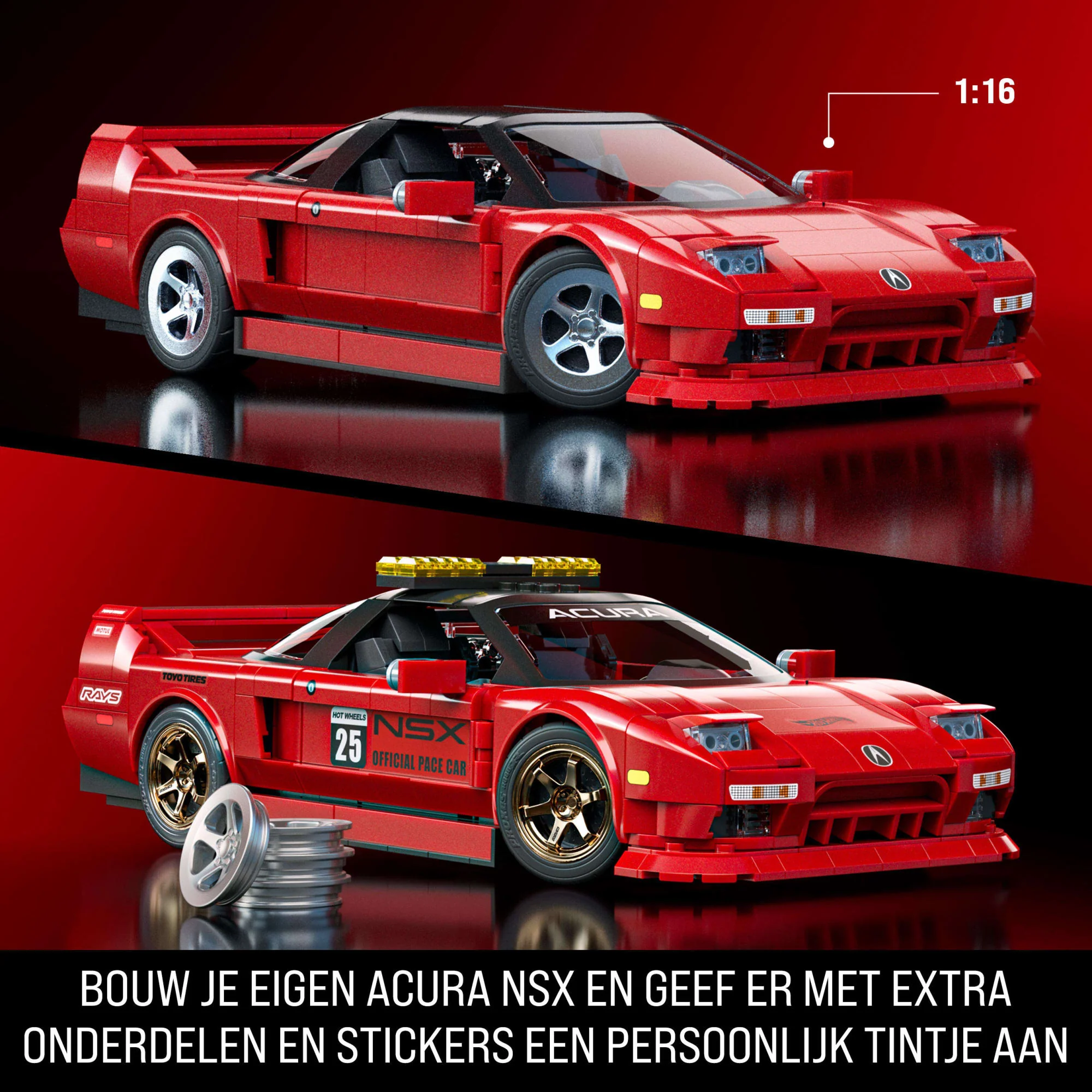 Mattel Brick Shop Hot Wheels '90 Acura Nsx, Bouwspeelgoed (876 Onderdelen), Voor Verzamelaars - Image 3