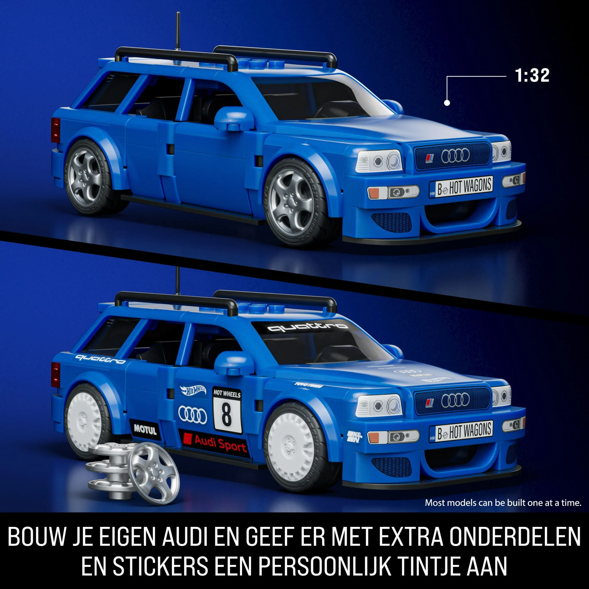 Mattel Brick Shop Hot Wheels '94 Audi Avant RS2 Bouwspeelgoed (252 Onderdelen), Voor Verzamelaars | Mattel - Image 3