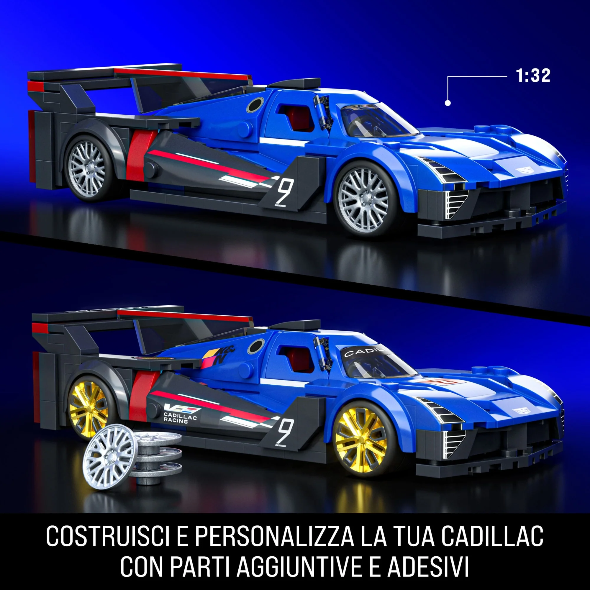 Mattel Brick Shop Hot Wheels Cadillac Project Gtp Hypercar, Kit Giocattolo Da Costruire (236 Pezzi) Per Collezionisti - Image 3