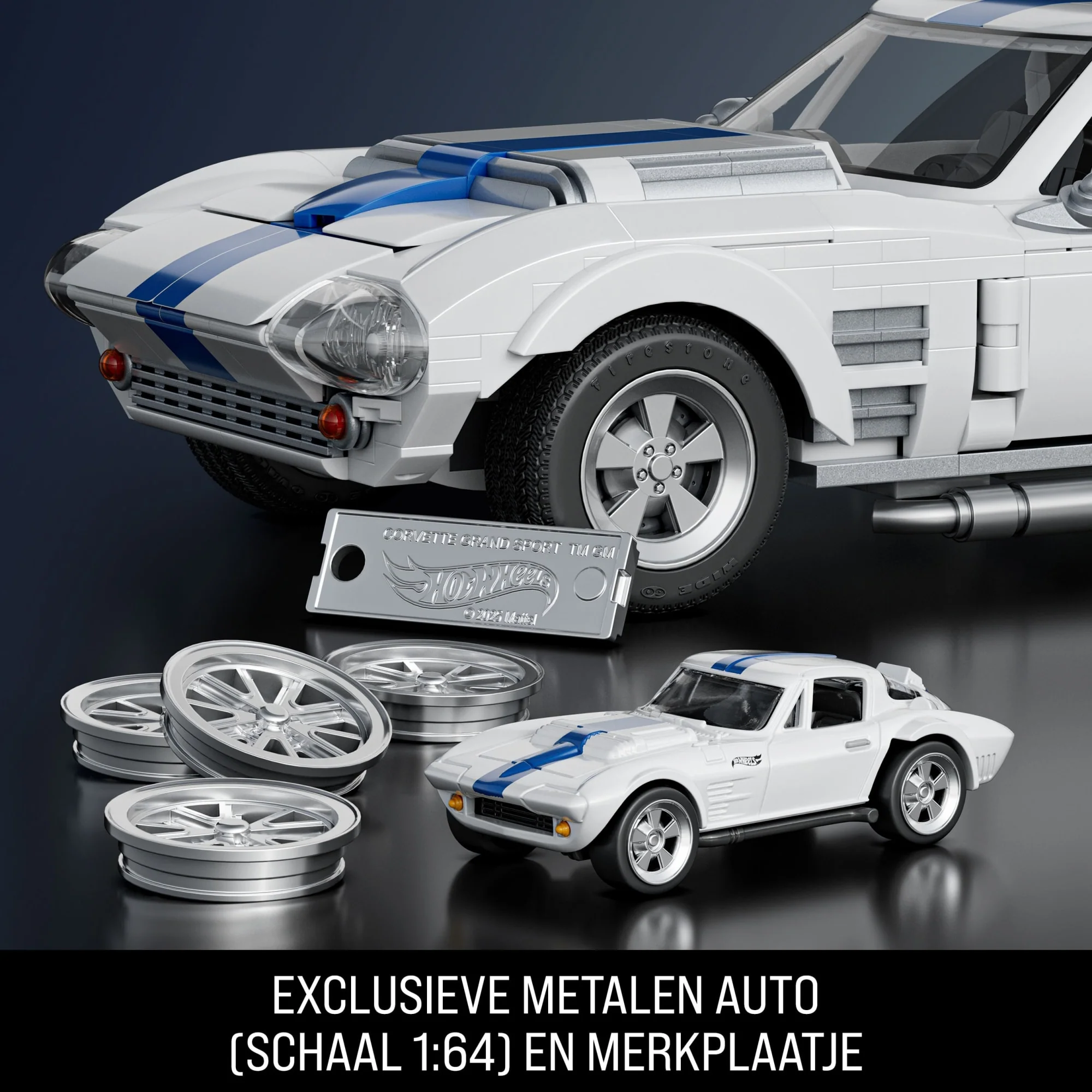 Mattel Brick Shop Hot Wheels Corvette Grand Sport, Bouwspeelgoed (918 Onderdelen), Voor Verzamelaars - Image 5