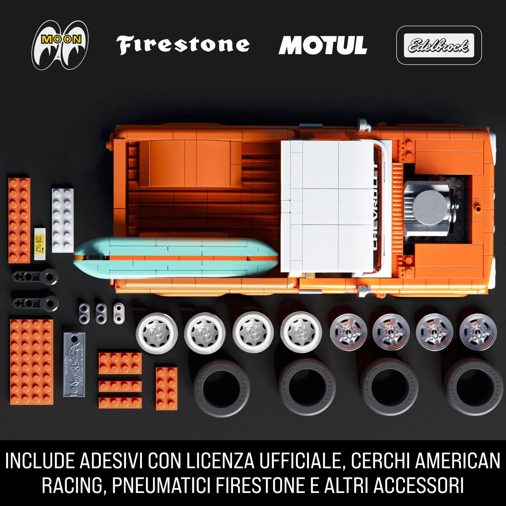 Mattel Brick Shop Hot Wheels Custom ’62 Chevy Pickup, Kit Giocattolo Da Costruire (858 Pezzi) Per Collezionisti - Image 4