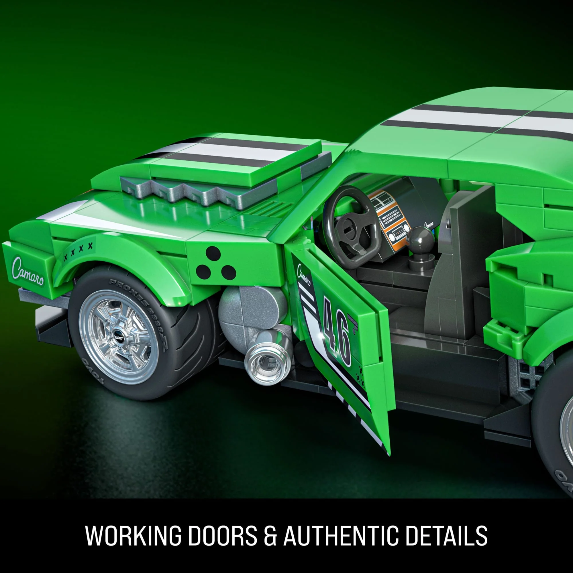 Mattel Brick Shop Hot Wheels Custom ’68 Camaro Building Toy Kit (289 Pieces), For Collectors - Image 6