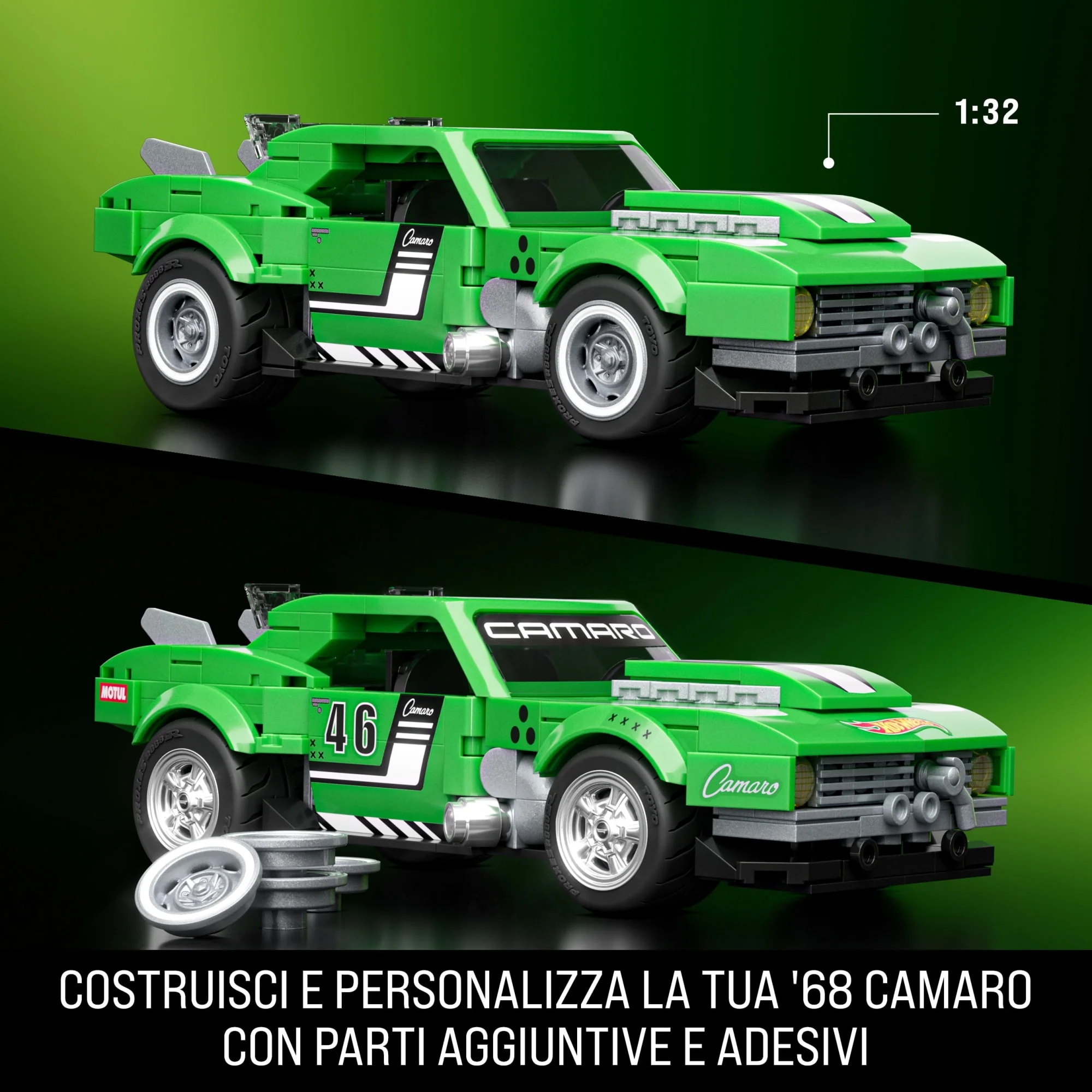 Mattel Brick Shop Hot Wheels Custom ’68 Camaro, Kit Giocattolo Da Costruire (289 Pezzi) Per Collezionisti - Image 3