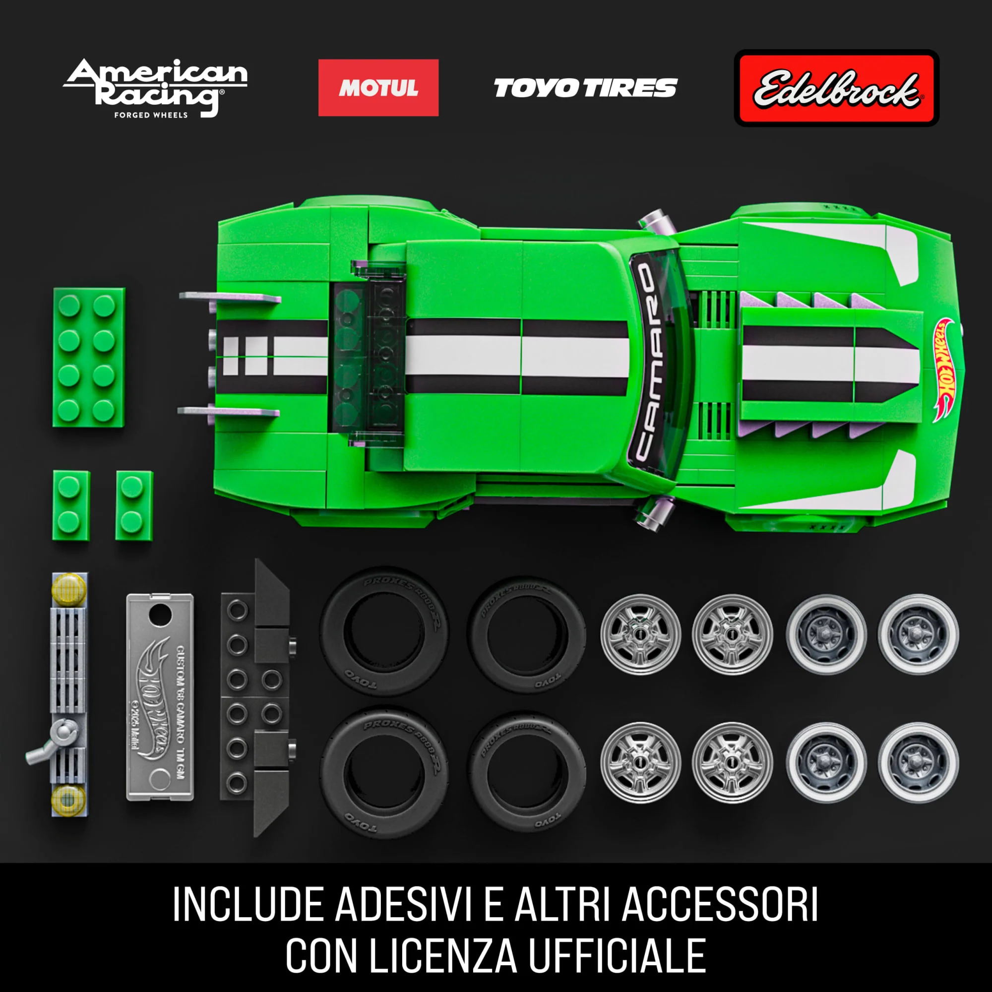 Mattel Brick Shop Hot Wheels Custom ’68 Camaro, Kit Giocattolo Da Costruire (289 Pezzi) Per Collezionisti - Image 4