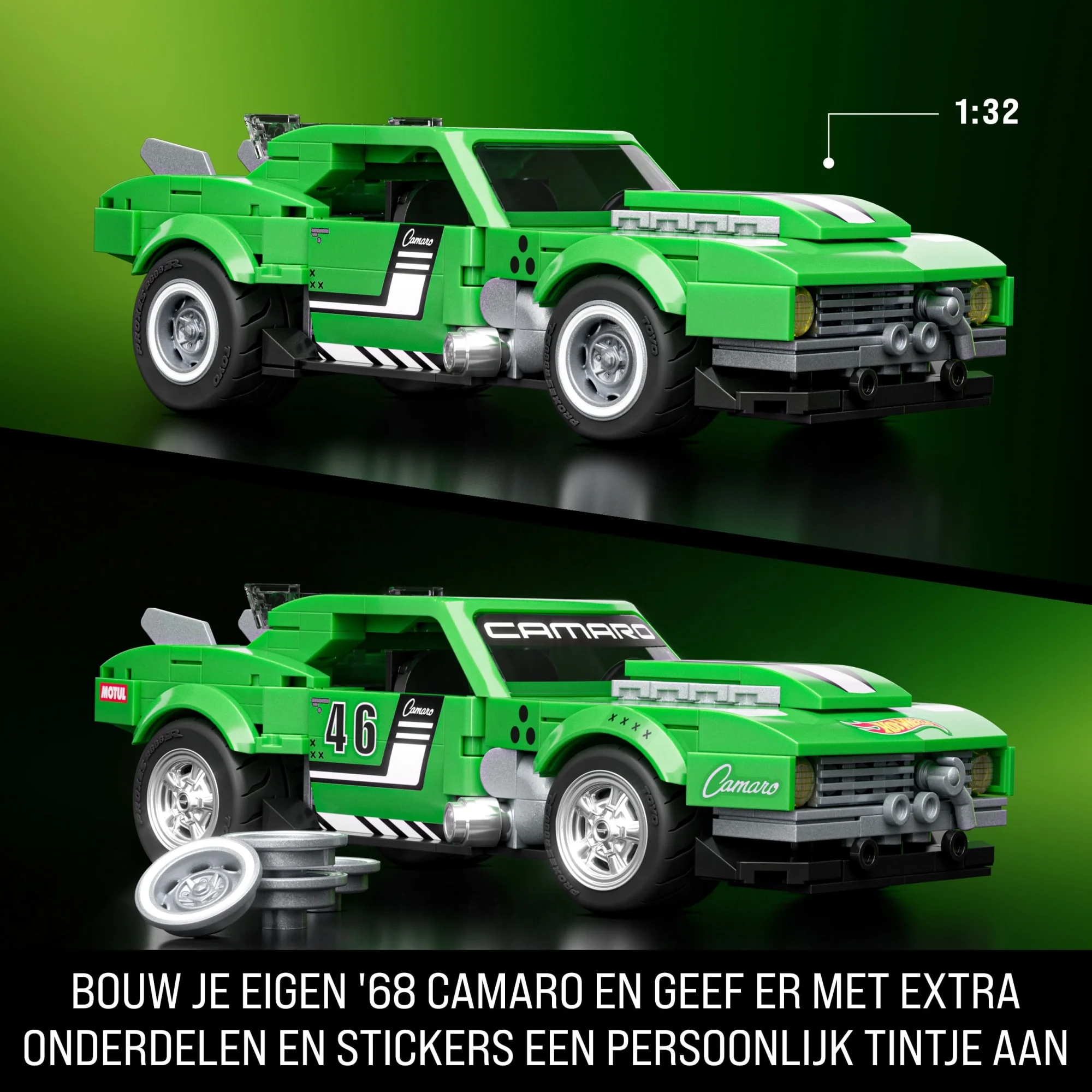 Mattel Brick Shop Hot Wheels Custom '68 Camaro, Bouwspeelgoed (289 Onderdelen), Voor Verzamelaars - Image 3