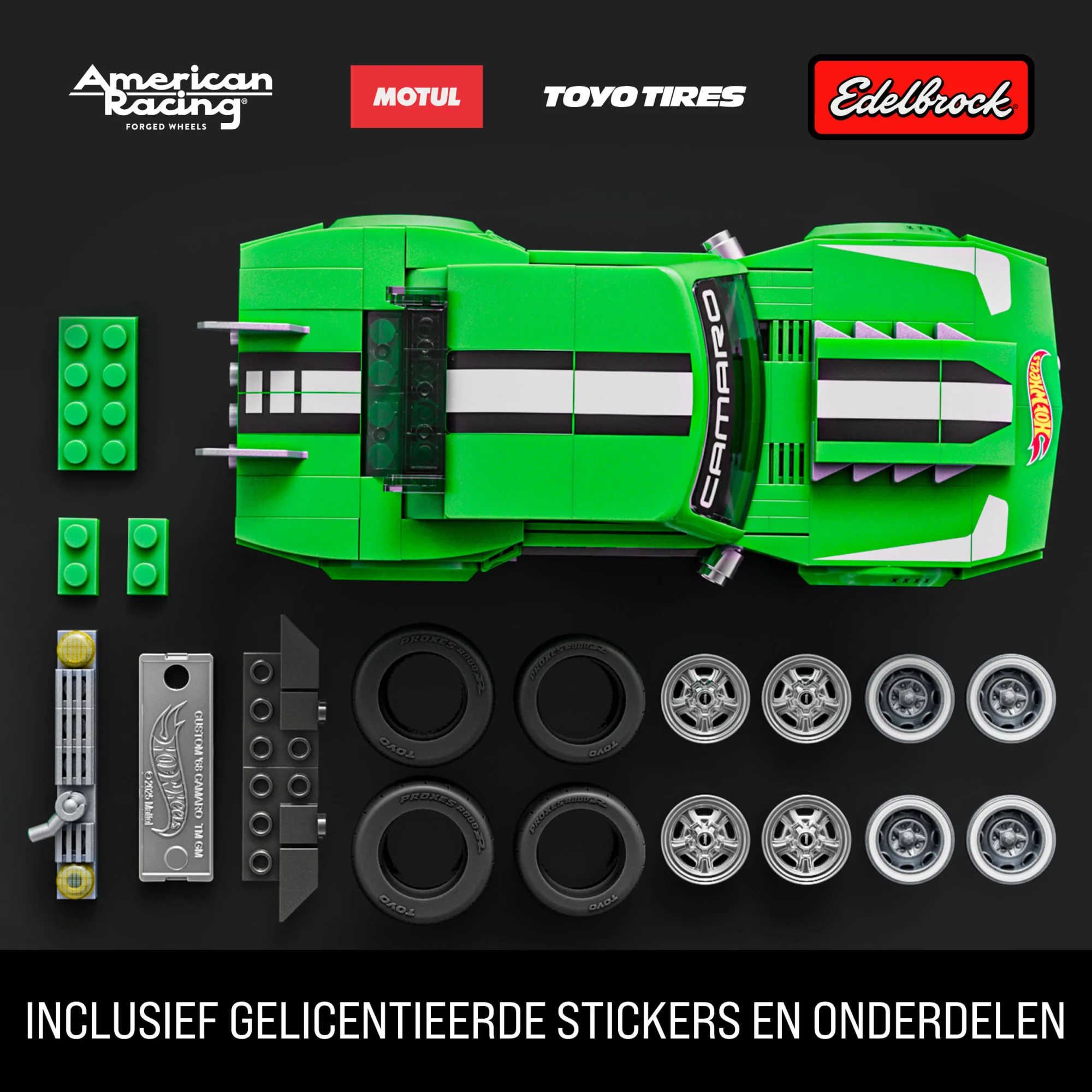 Mattel Brick Shop Hot Wheels Custom '68 Camaro, Bouwspeelgoed (289 Onderdelen), Voor Verzamelaars - Image 4