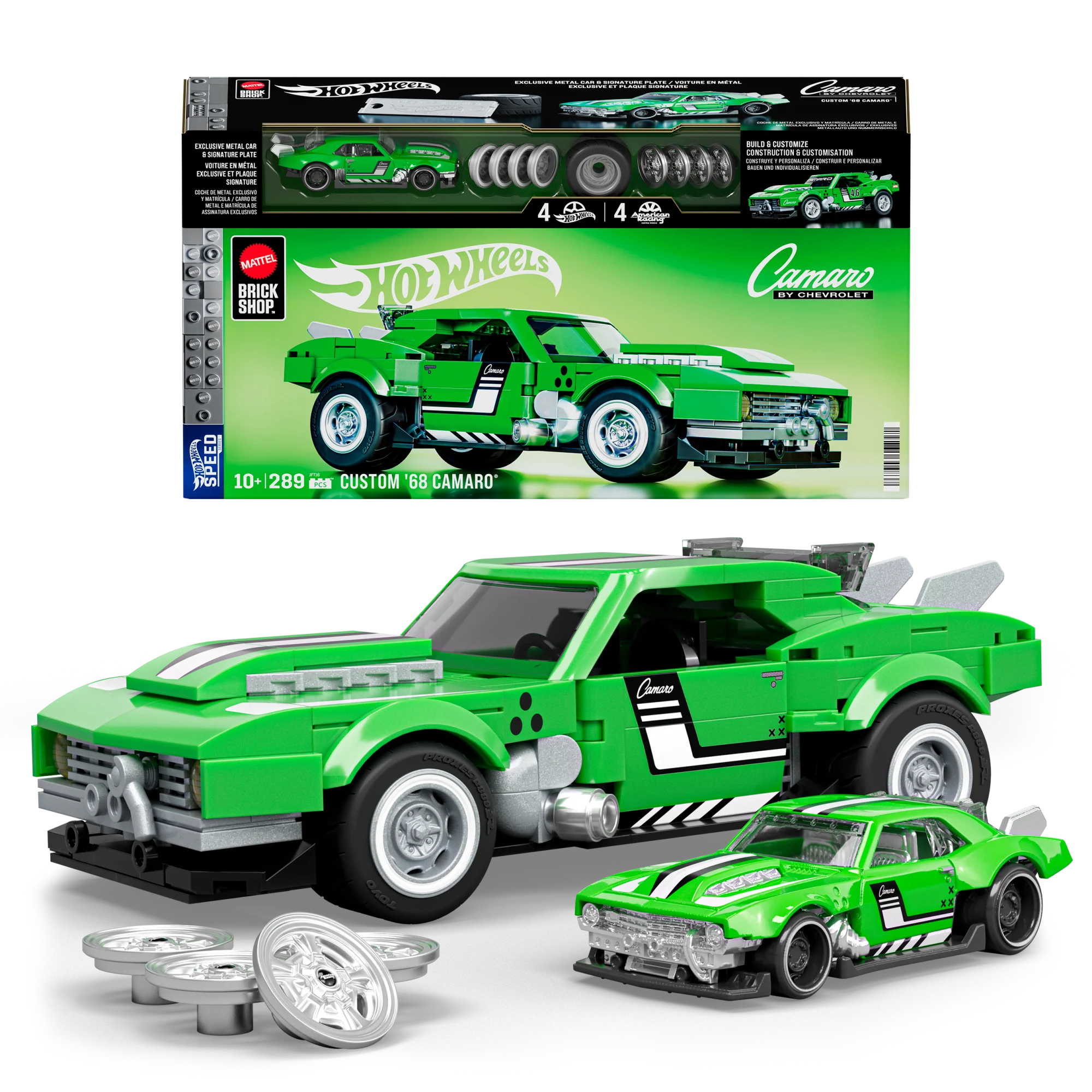 Mattel Brick Shop Hot Wheels Custom '68 Camaro Yapı Oyuncağı Seti (289 Parça), Koleksiyoncular Için