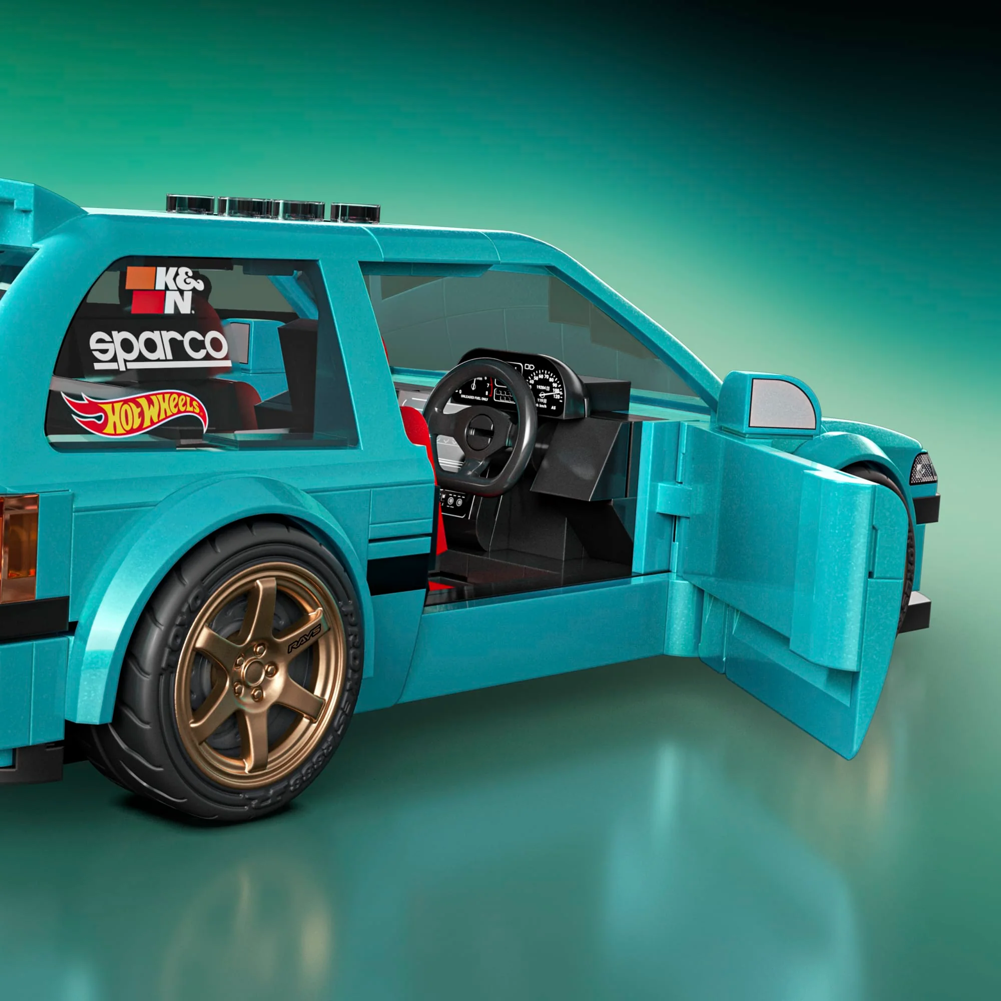 Conjunto De Construcción Del Custom '90 Honda Civic Ef De Hot Wheels De Mattel Brick Shop (248 Piezas) Para Coleccionistas - Image 6