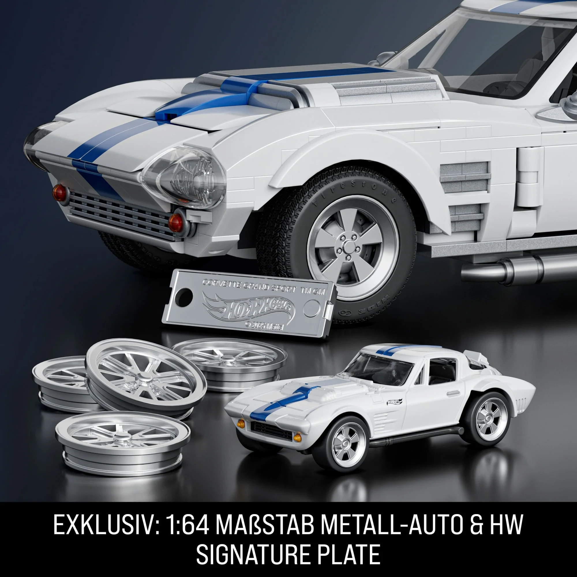 Mattel Brick Shop Hot Wheels Custom Corvette Grand Sport Bauset (918 Teile), Für Sammler - Image 5