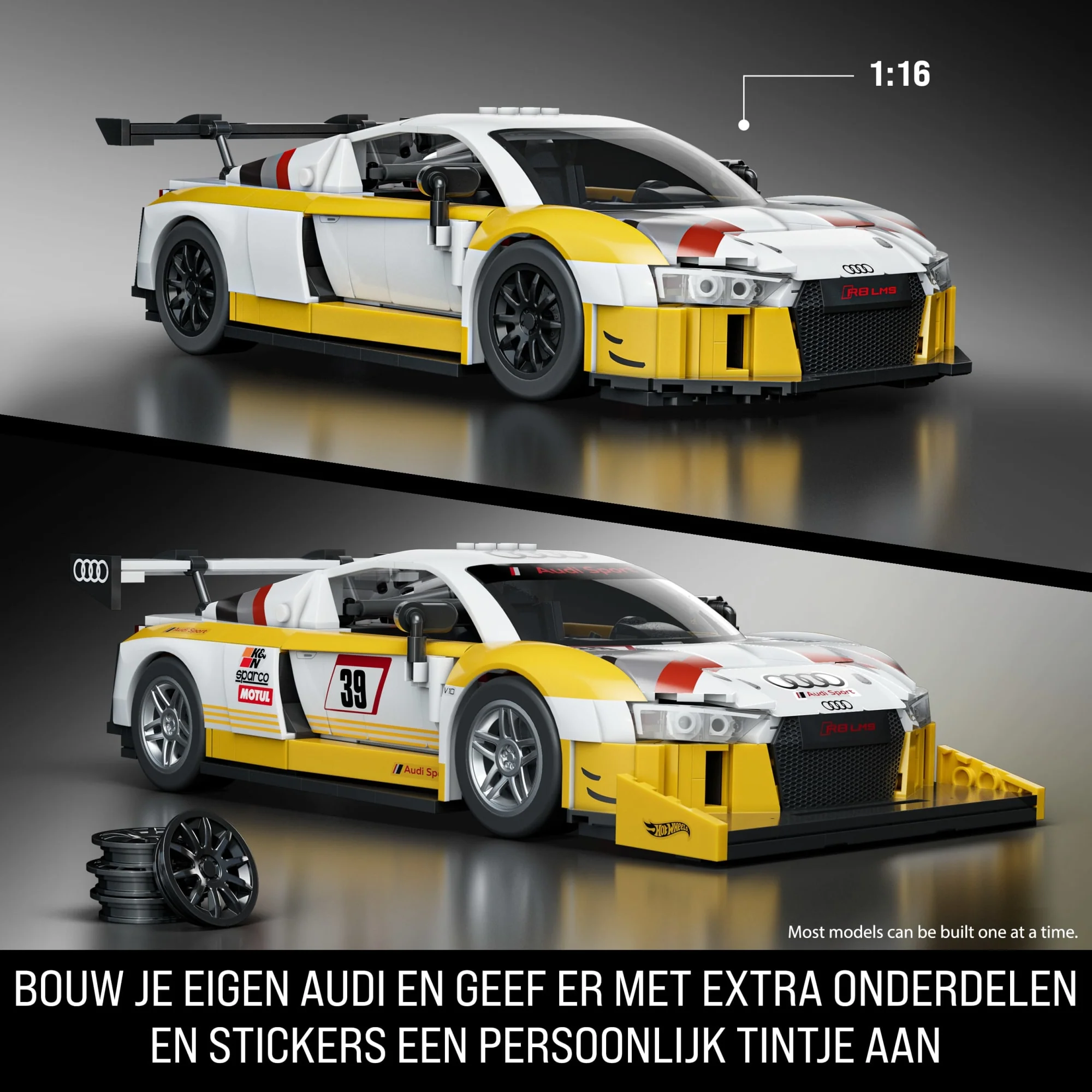 Mattel Brick Shop Hot Wheels '15 Audi R8 Lms Bouwspeelgoed (820 Onderdelen), Voor Verzamelaars - Image 3